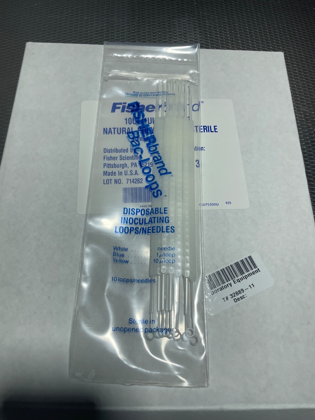 NEW FISHERBRAND NATURAL STERILE 10UL/1UL BIOLOOPS 13-075-3 / (50 pk/10 each)