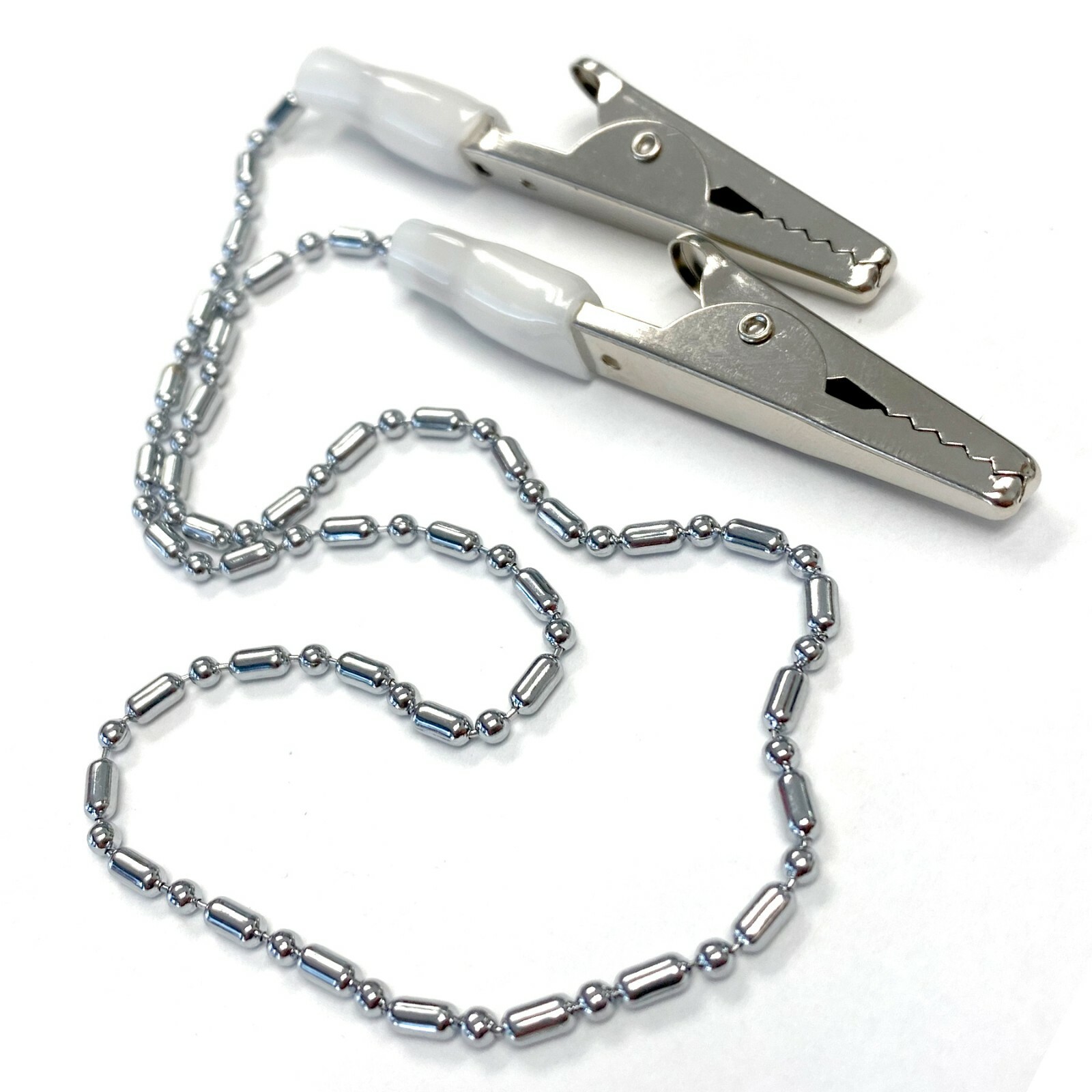 5 Pack Premium Dental Bibs Clip Napkin Holders Metal White Chain for Dentist