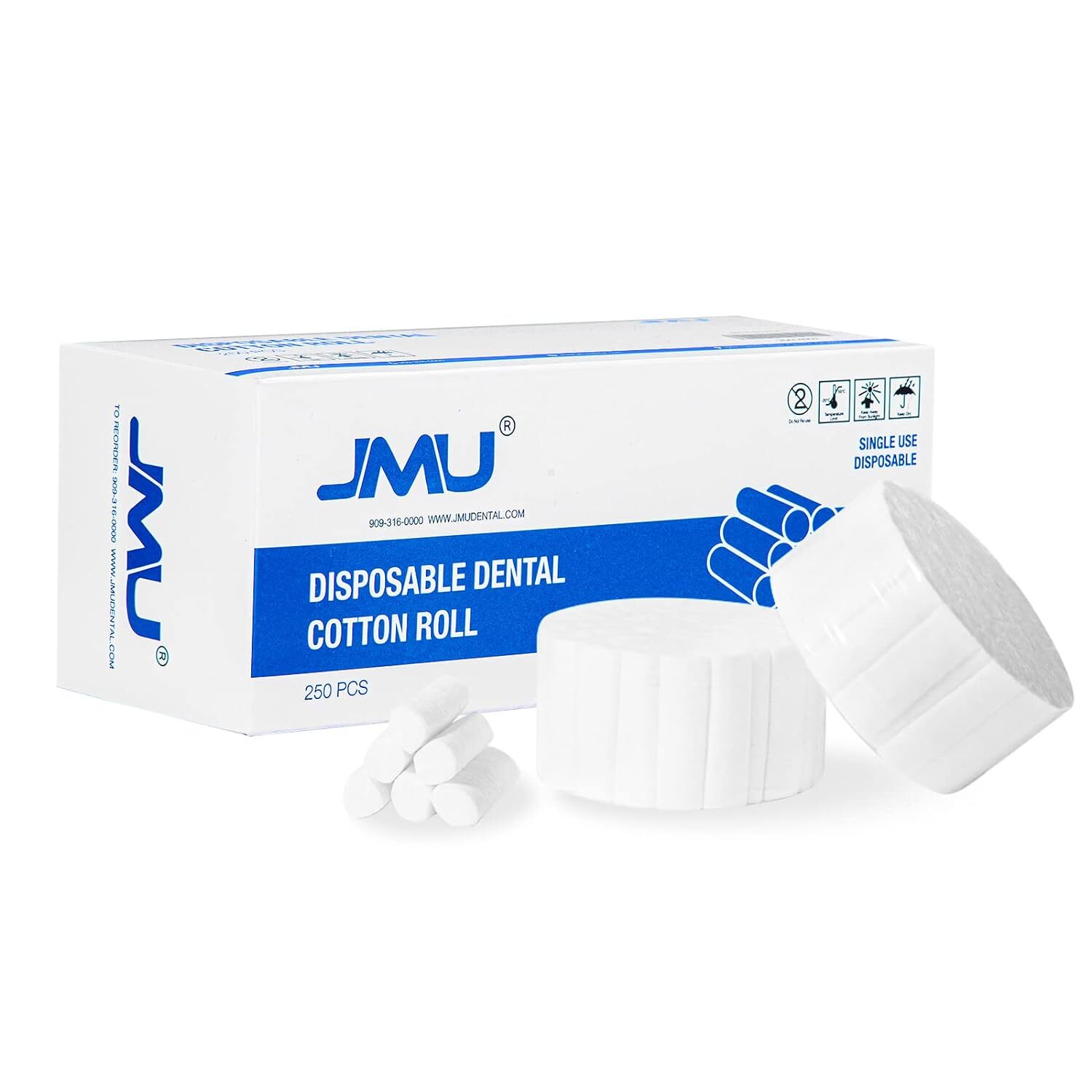 JMU Dental Cotton Rolls Nosebleed Plug Mouth Non-Sterile 1-1/2″ x 3/8″