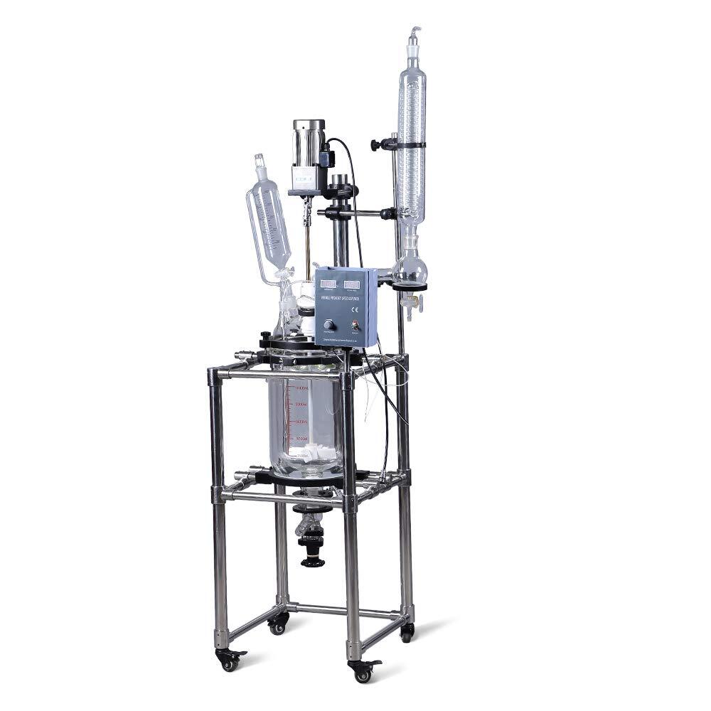 10L Dual Jacketed Glass Reactor for Synthetic Reaction Lab Reactor 110V 60HZ