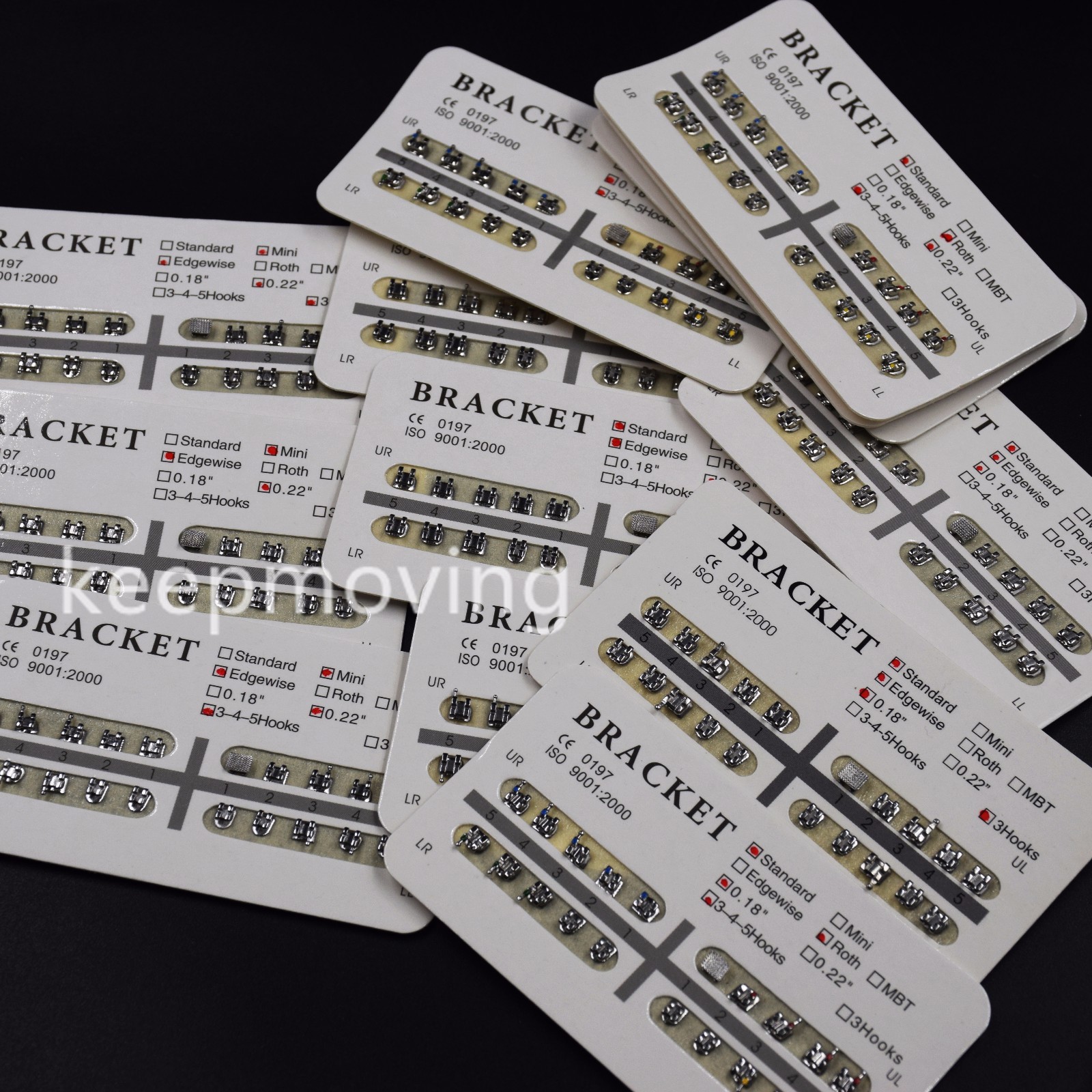 20 Pcs/Set Dental Bracket Braces Mini/Standard Roth/Edgewise/MBT 018/022 Hooks