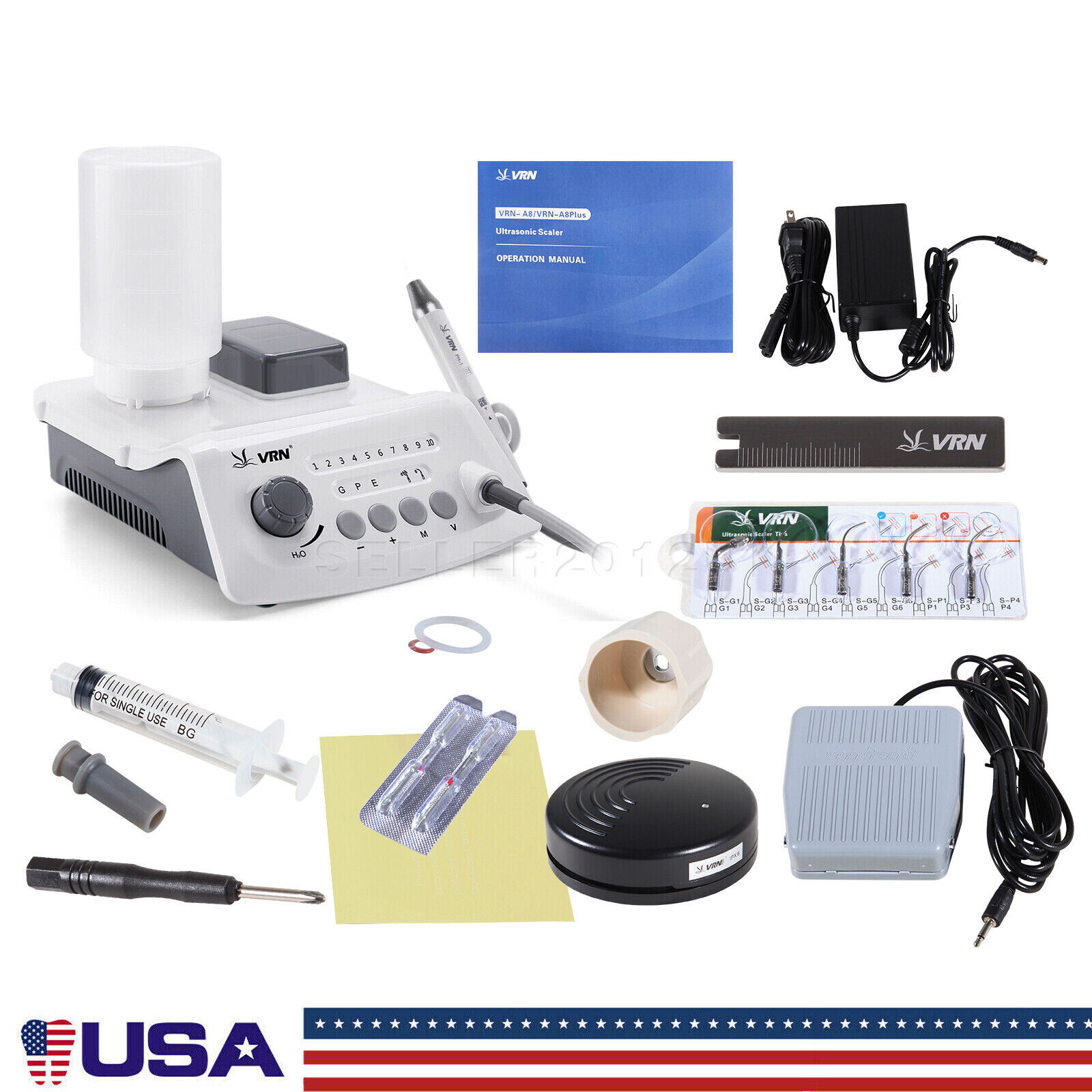Woodpecker Style Dental LED Ultrasonic Scaler Scaling Perio Endo Handpiece+Tips
