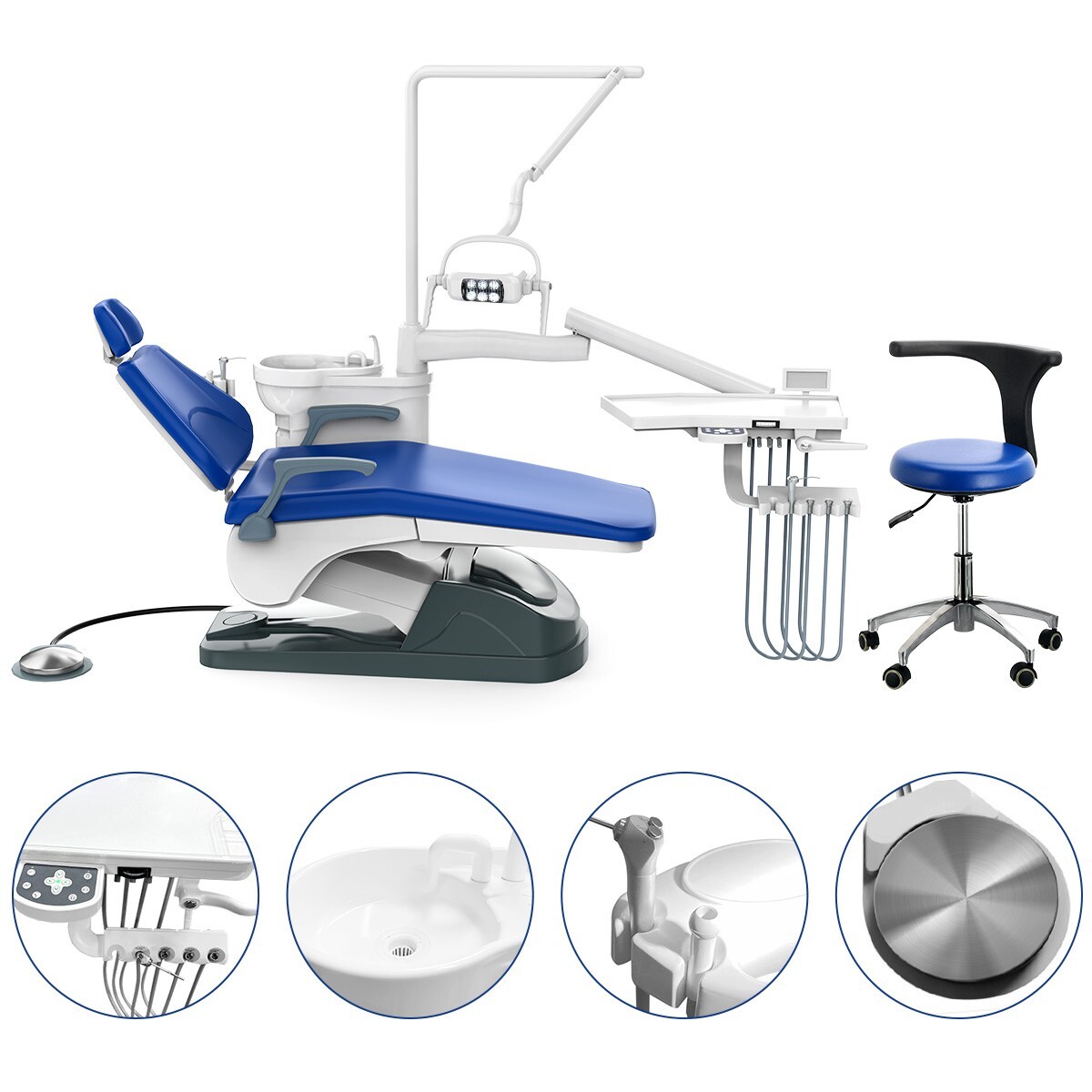 FDA Dental Unit Chair Computer Controlled DC Motor PU Hard Leather Big Sale