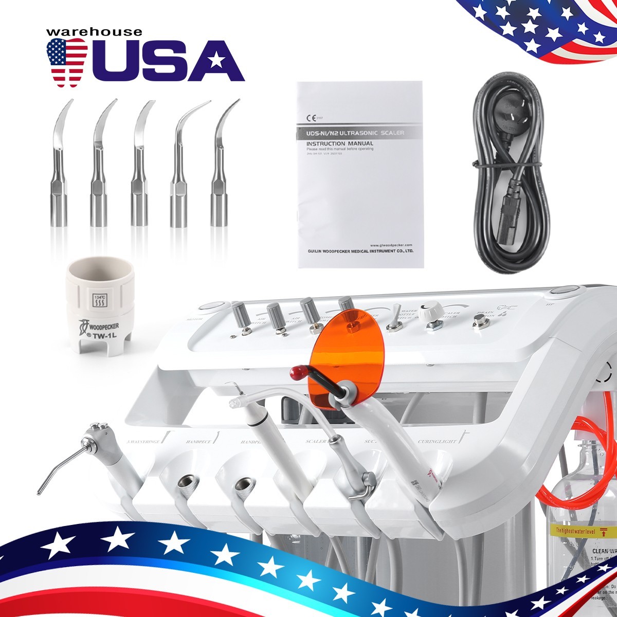 US Woodpecker Dental UDS-P Ultrasonic Piezo Scaler Handpiece Scaling+Perio+Endo