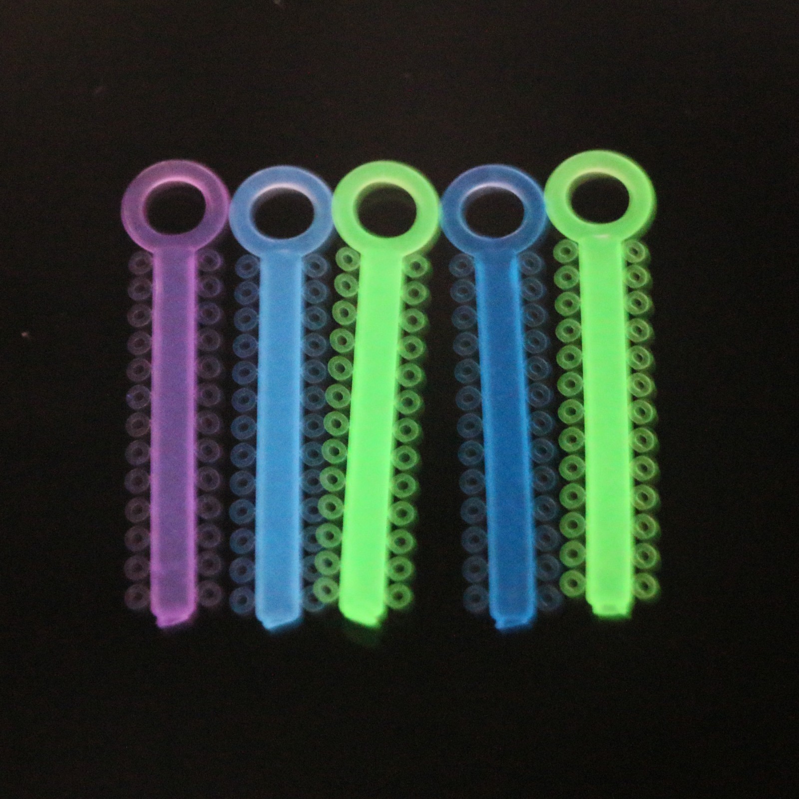 Dental Ortho Ligature Ties Glow in Dark Braces Elastic Rubber Bands Mixed Color