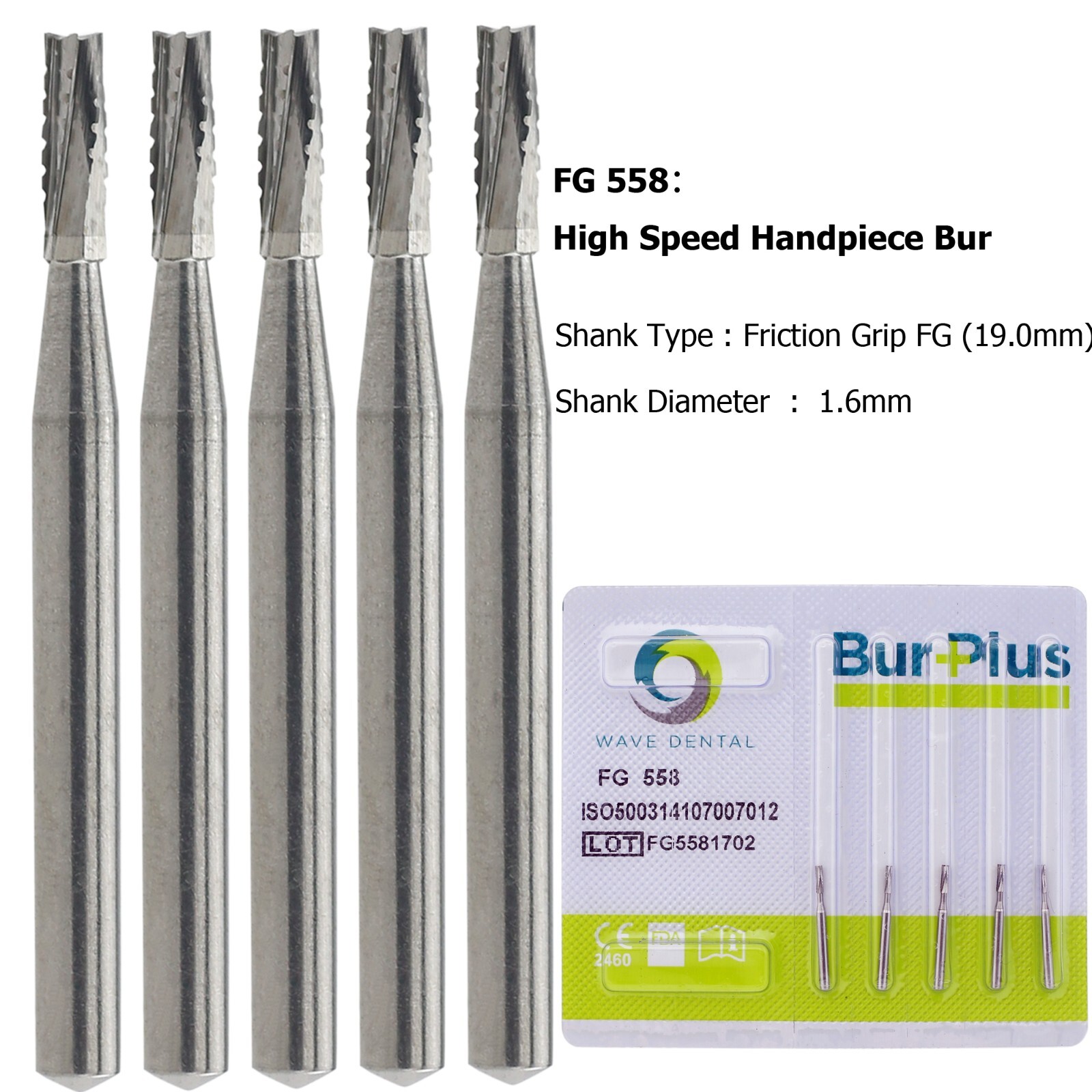 Wave Dental Carbide Bur FG330 Round 1/4 2 4 6 8 557 Friction Grip High Speed Bur