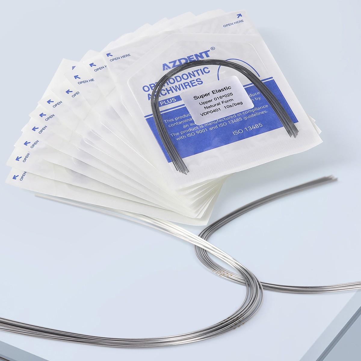 AZDENT Dental Orthodontics Super Elastic NiTi Archwire Round Ovoid 012-020