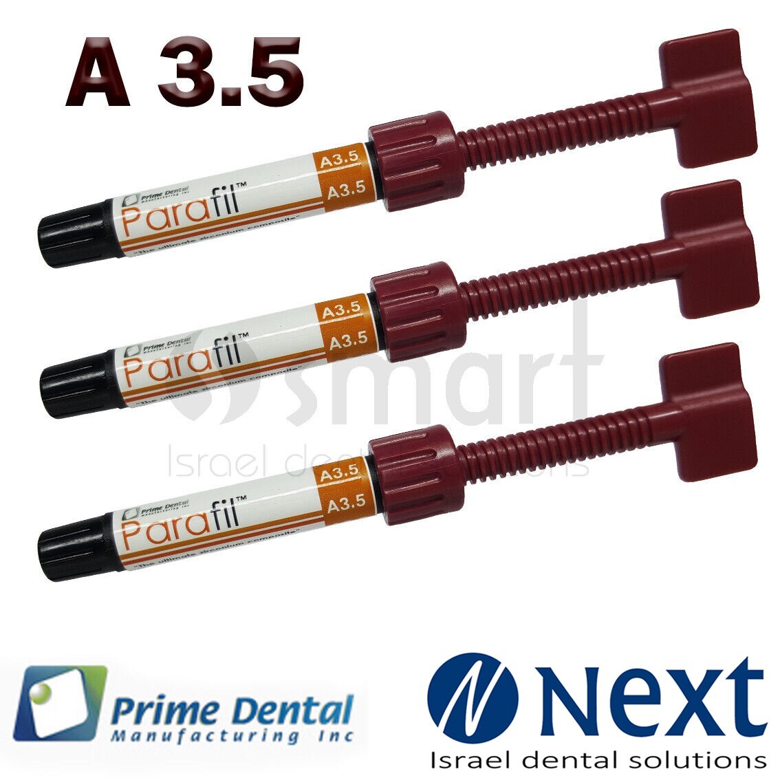 Lot x 3 Dental Parafil Zirconium composite universal restorative A3.5 Syringes