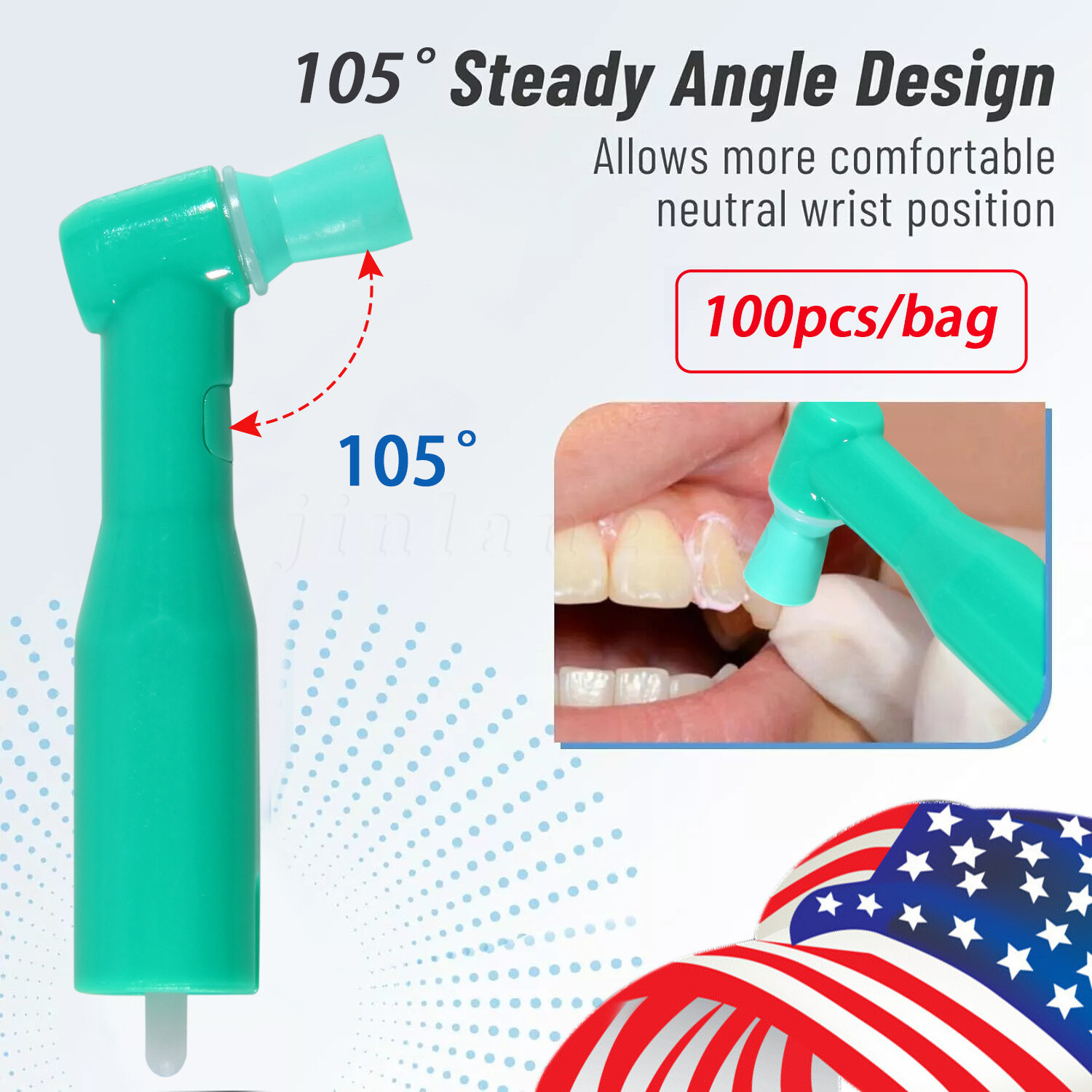 Dental Disposable Prophy Angles Regular Latex Free Contra Angle 105° – 500pcs