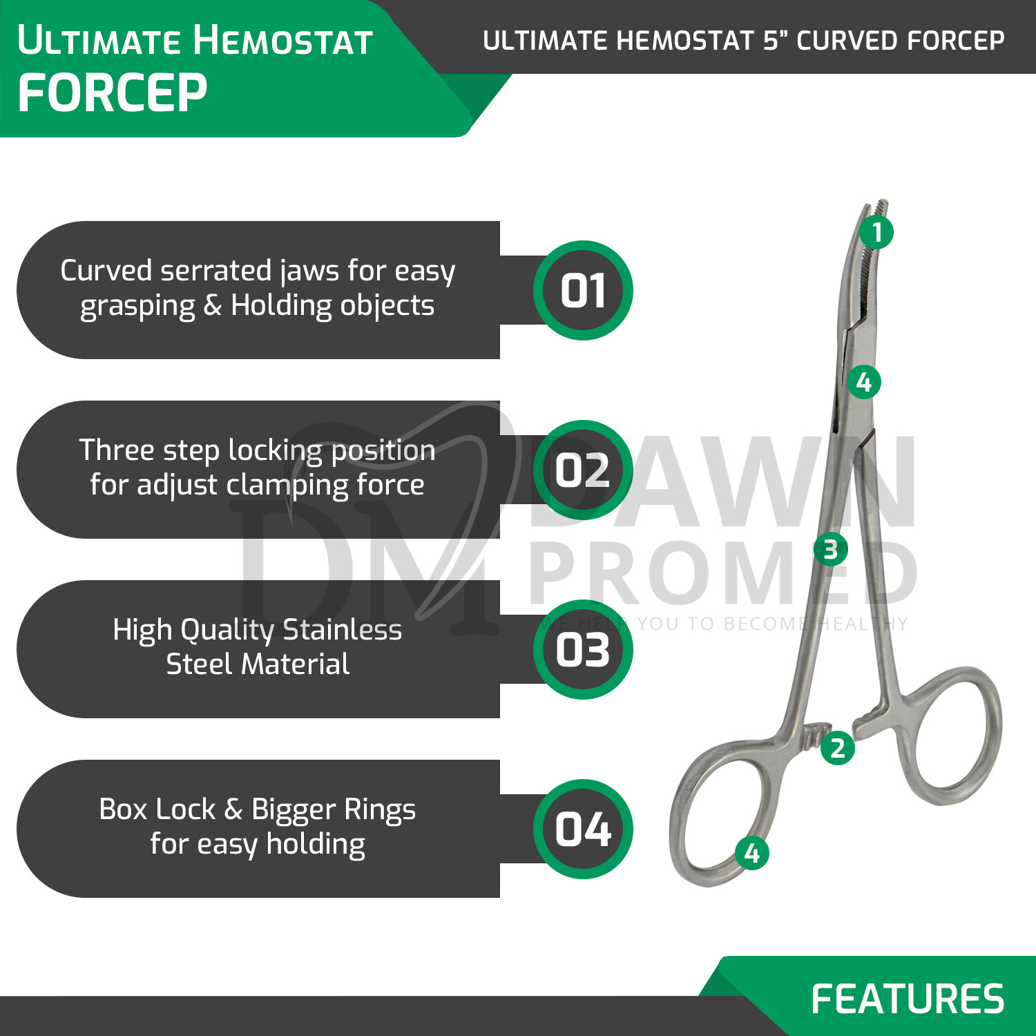 10 Pcs Mosquito Hemostat Locking Forceps 5″ Curved & Straight Surgical German GR