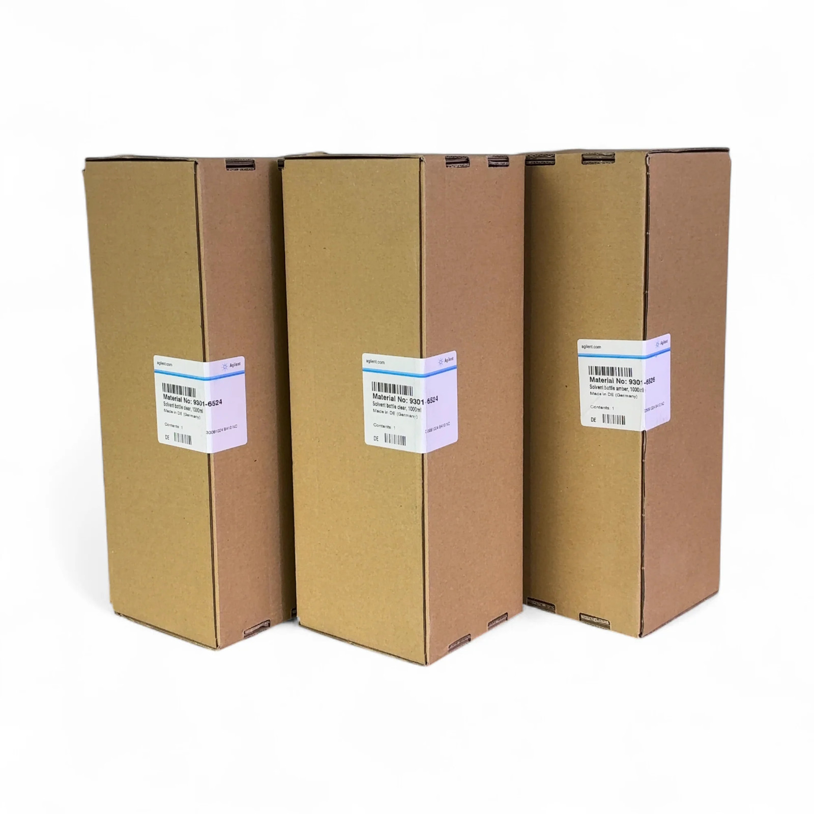 Agilent 1000mL Solvent Bottle Lot in Clear and Amber 9301-6524 9301-6526 NEW BO!