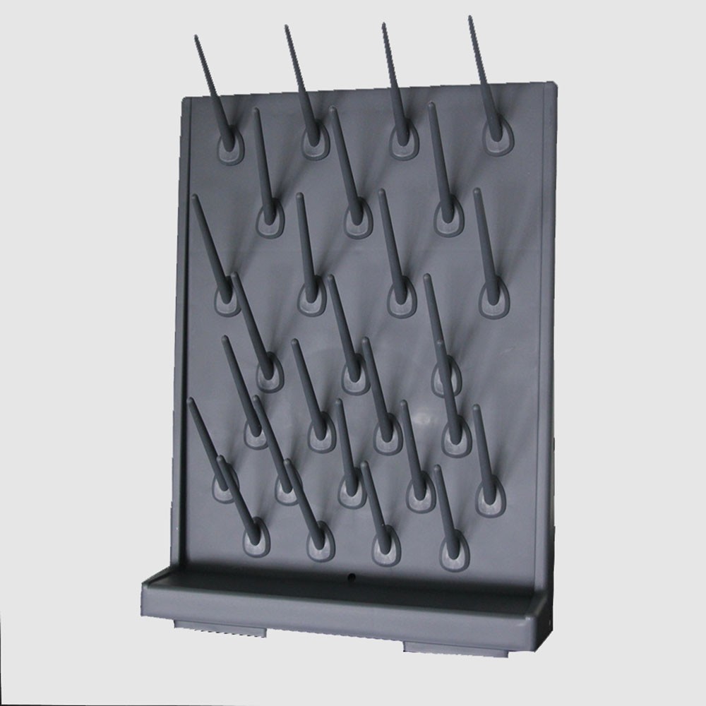Black Single Side PP Lab Drip Rack 27 Detachable Pegs for Education and Lab Use
