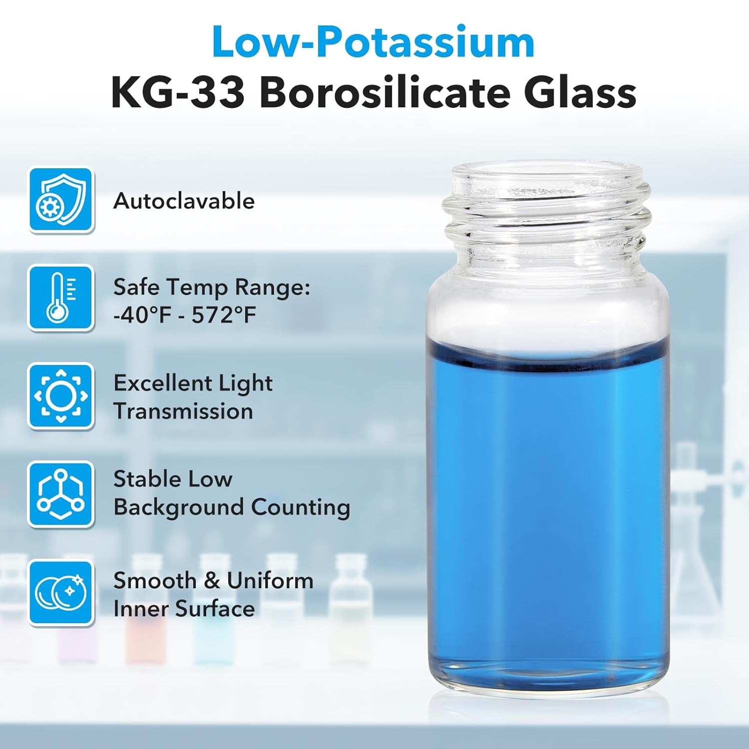 100pcs 20ml Scintillation Vials Borosilicate Glass Sample Vials Counting Vial ﻿