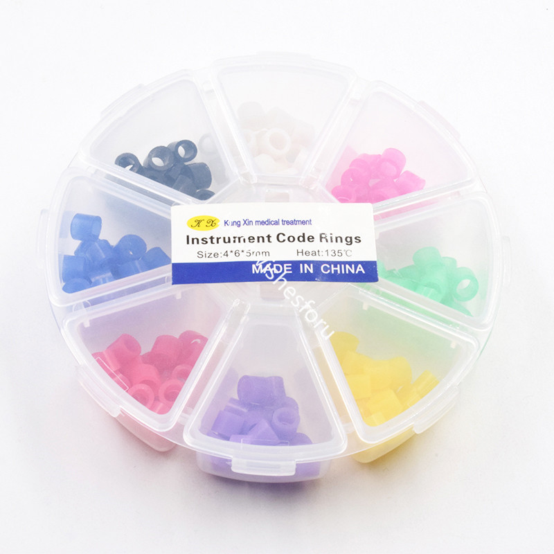 160 Pc Dental Instrument Code Ring Autoclavable 135ºC Hygienist Silicone 8 Color