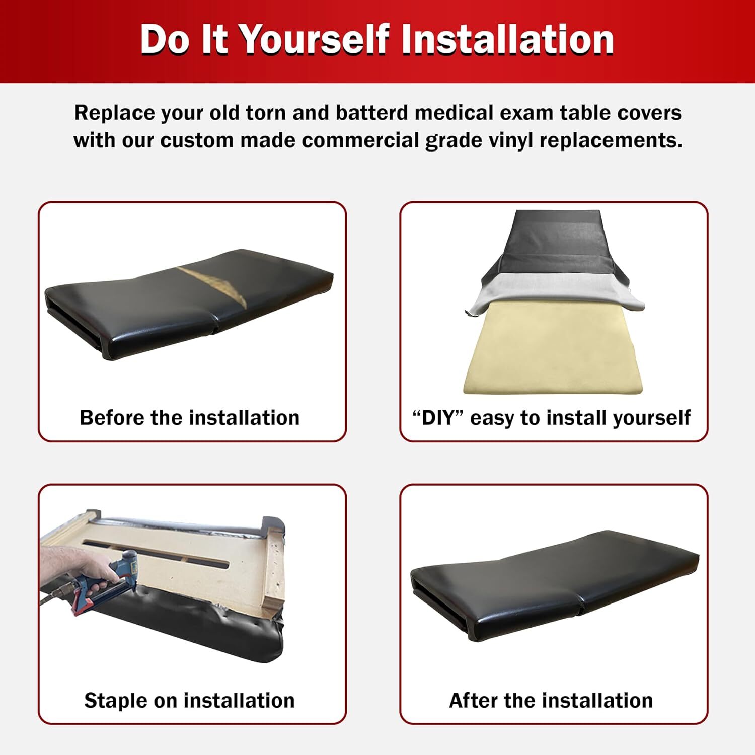 Midmark Ritter Exam 204 Replacement Vinyl Upholstery Cover – STAPLE ON