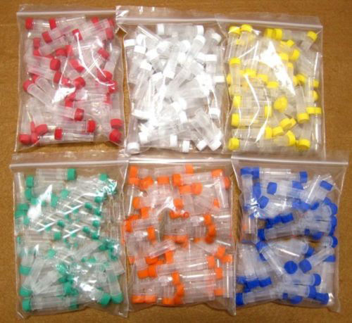 25-200pcs 1ml Plastic Test Tubes Vial Screw Seal Cap Pack Container