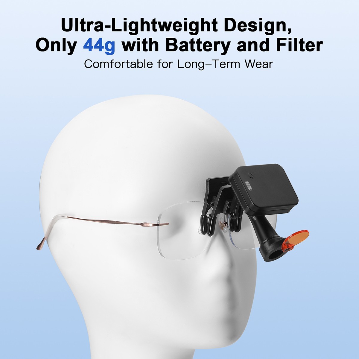 Wireless 5W Dental LED Clip-On Headlight 2 Magnetic Battery for Binocular Loupes