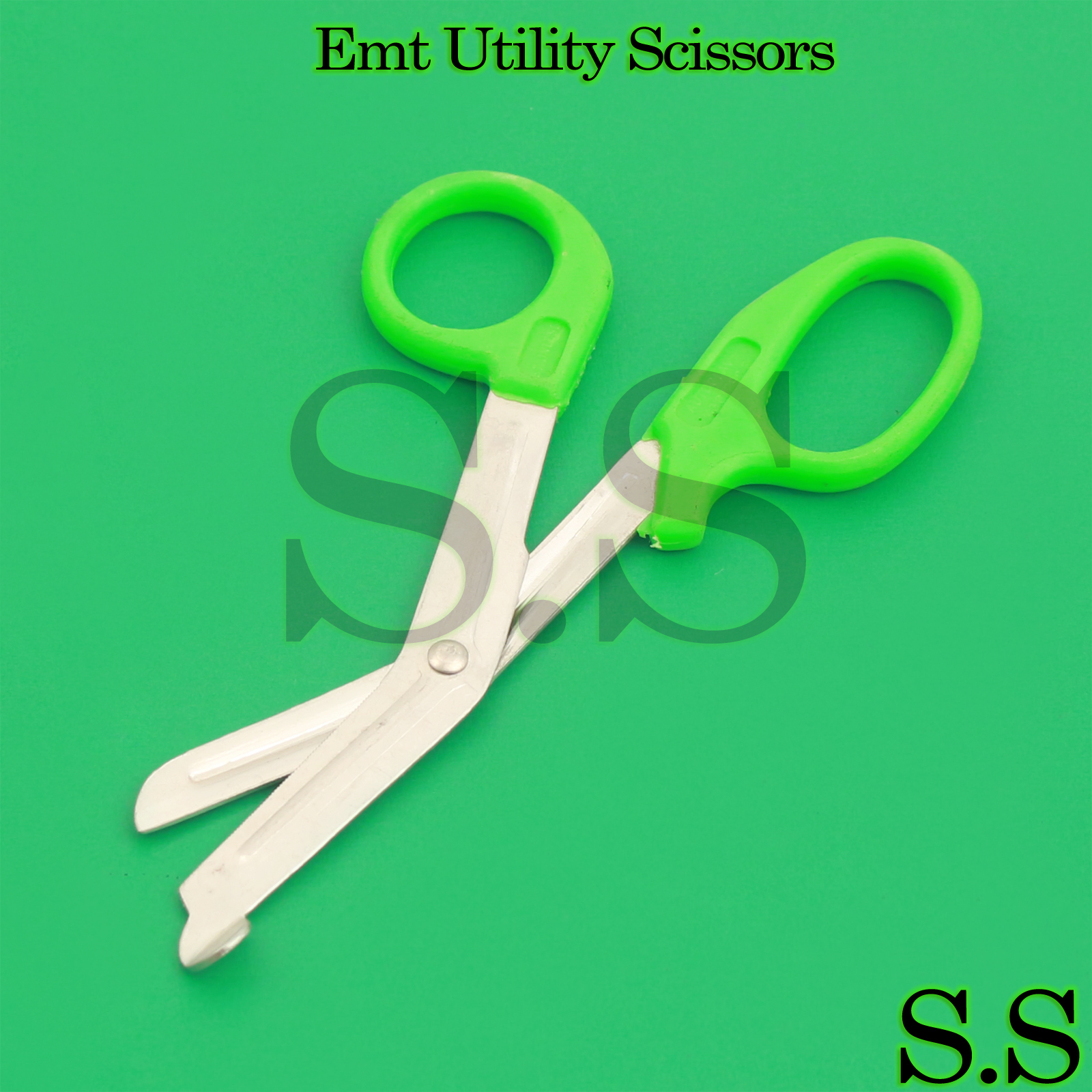 Green Utility Scissors 5.5″ & 7.25″ Multi-Purpose DIY EMS Universal 2 Shears Set