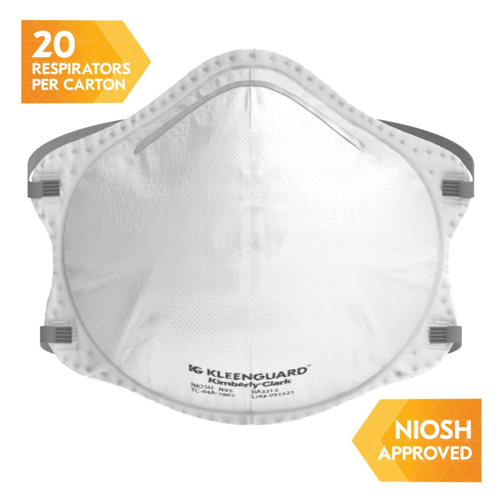 KLEENGUARD N95 Particulate Respirator Molded Cup Style NIOSH Approved 20 per Box