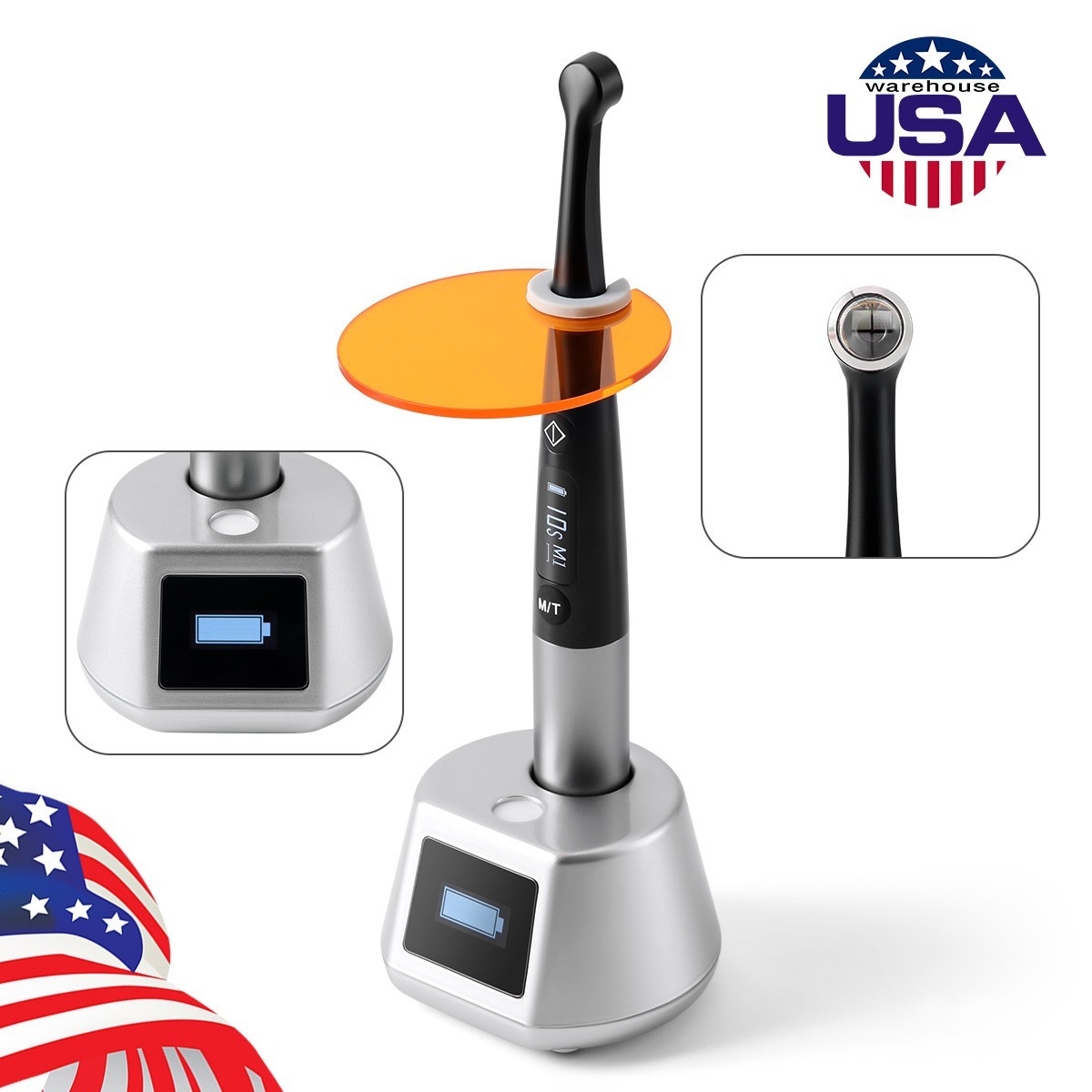 Dental Wireless Cordless Orthodontic LED Cure Curing Light Lamp 1 Sec Resin Cure