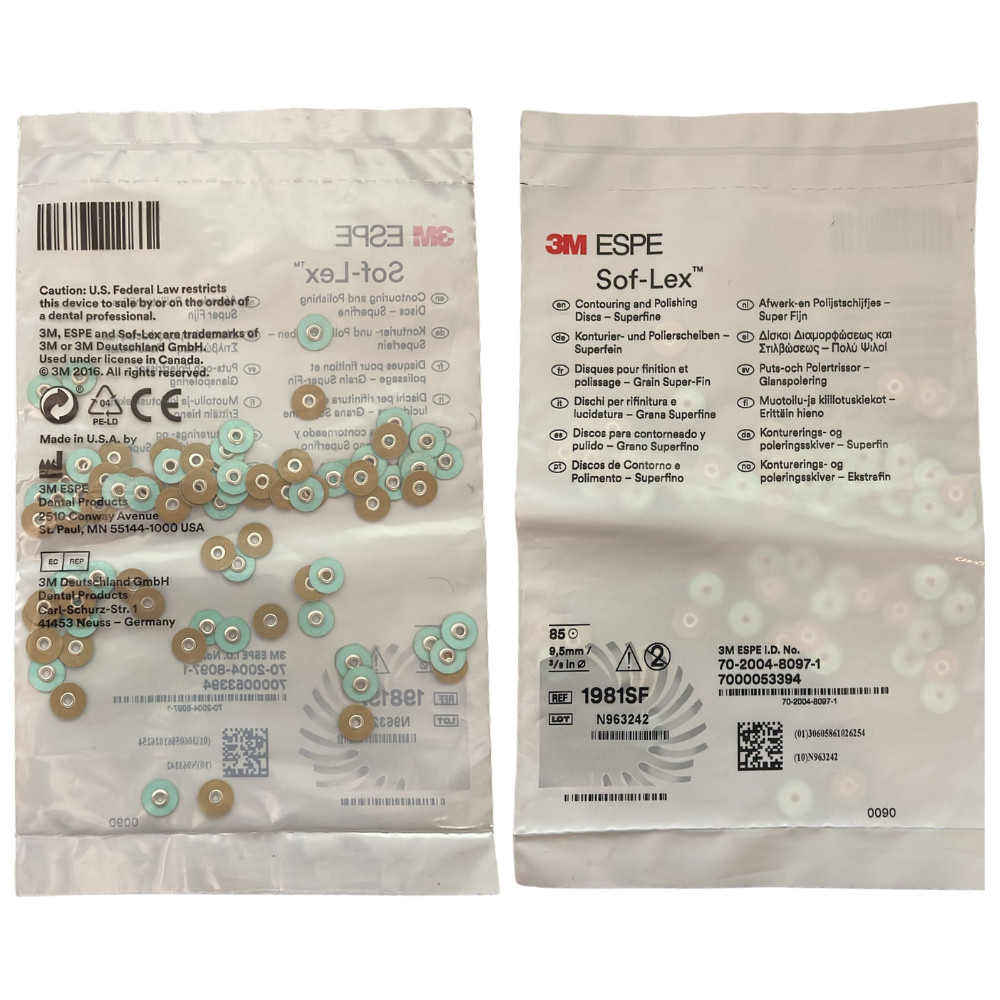 3M Sof-Lex Soflex Discs 1981SF Super Fine 3/8″ 9.5mm Dental Polishing Pack of 85