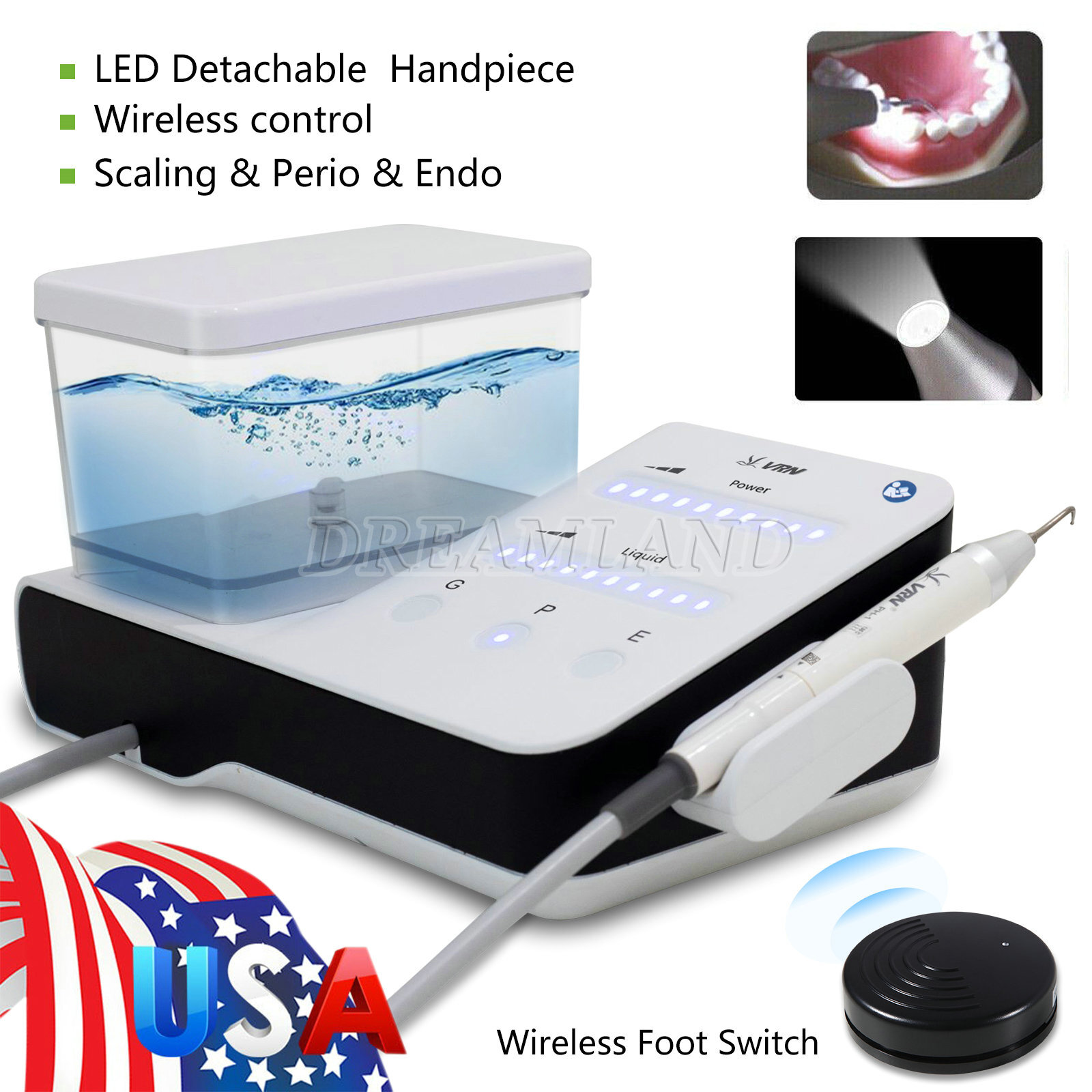 Dental Ultrasonic Scaler Scaling Perio Endo &LED Handpiece for EMS Woodpecker