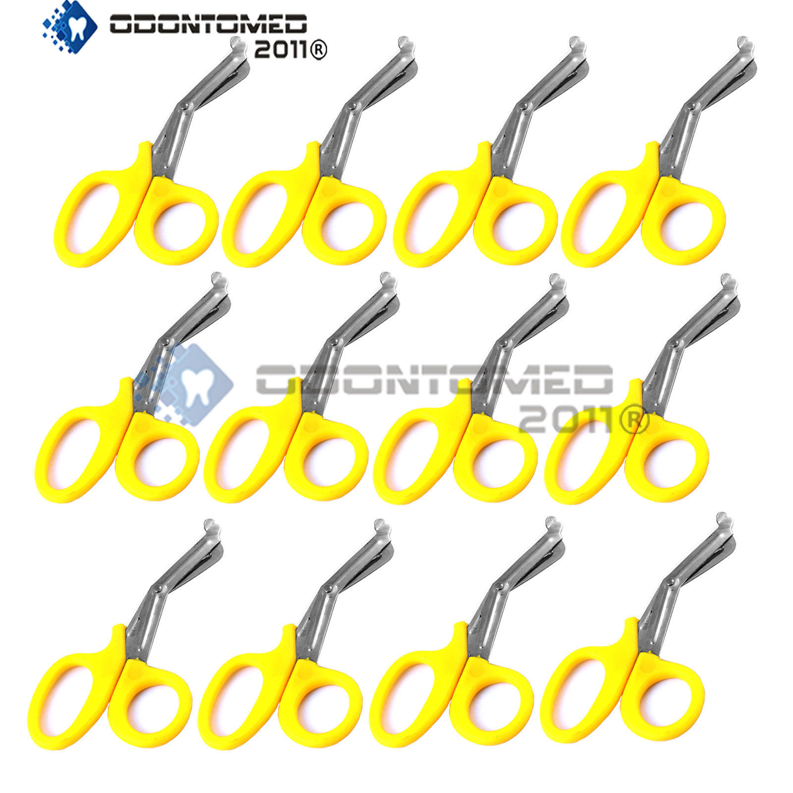 12 Pairs Trauma Shears Bandage Scissors 7 1/4″ Yellow
