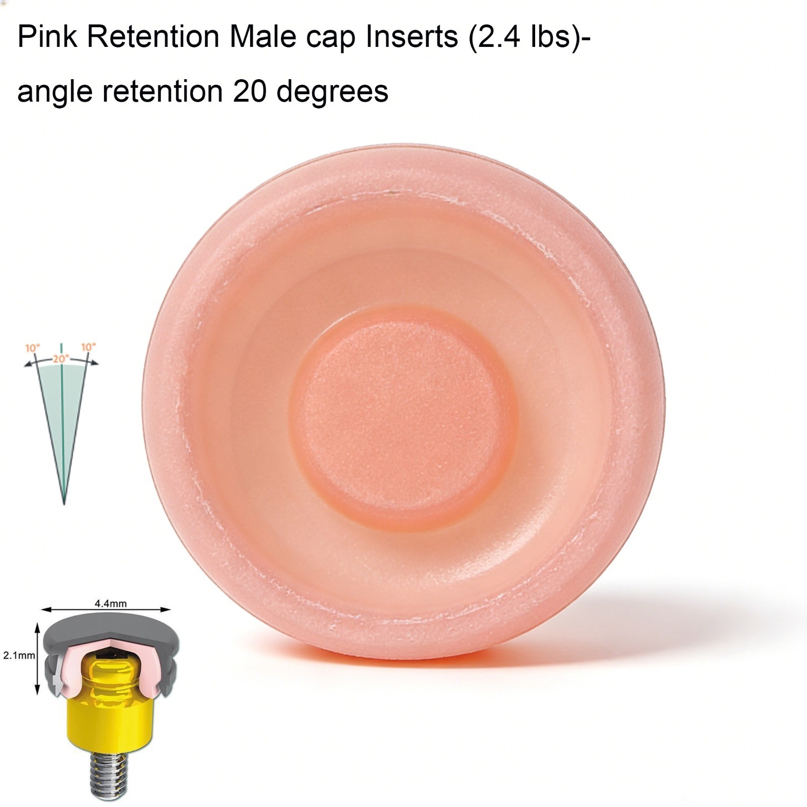 US Dental Replace Male Cap Inserts for Locator Abutment fit Ø4.5mm Metal Housing