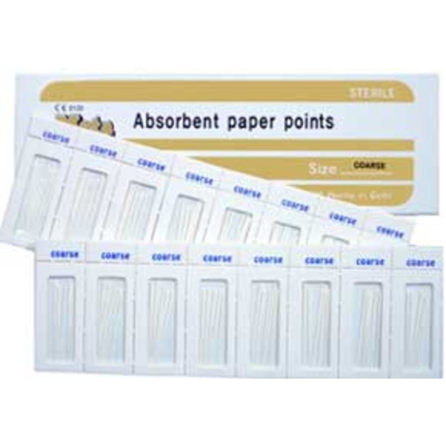 Absorbent Paper Points ISO Standardized 200/Cs Multiple Sizes