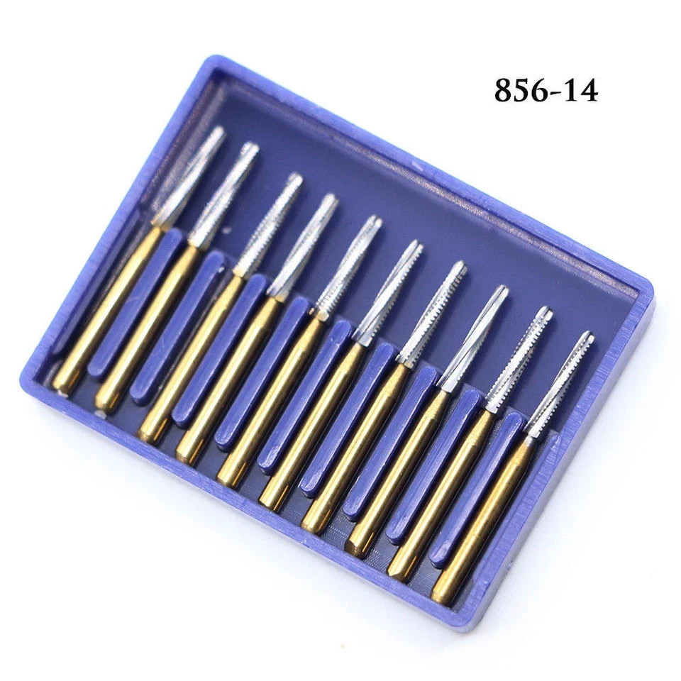10 Pcs Dental Carbide Burs Trimming & Finishing FG7404/7406/7408/7901/7902/7903