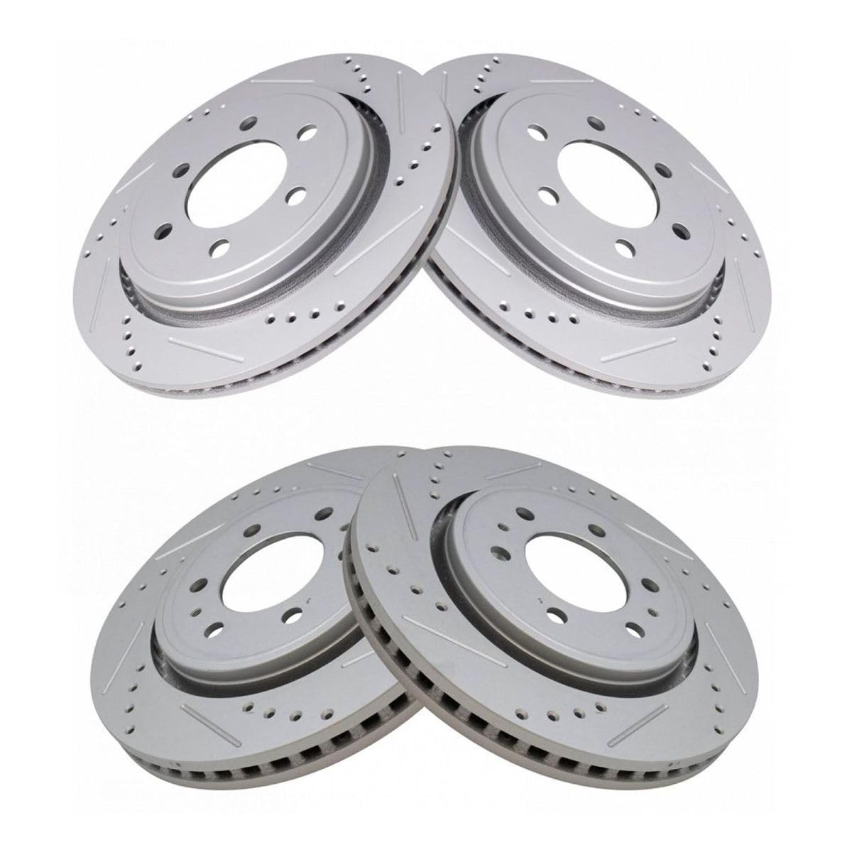 Brake Rotor Kit 4Pcs Drilled Slotted Front Rear for Ford F150 2015-2017 BR900846