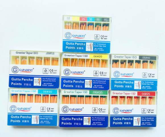 60/120 Pack Gutta Percha Points Taper 0.02/.04/.06 #15-40 Endodontic Root Canal