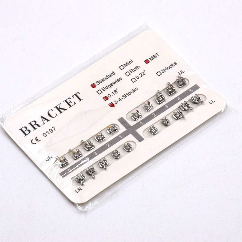 Dental Orthodontic Metal Brackets Braces .022 Hooks 345 Mini/Standard MBT/Roth