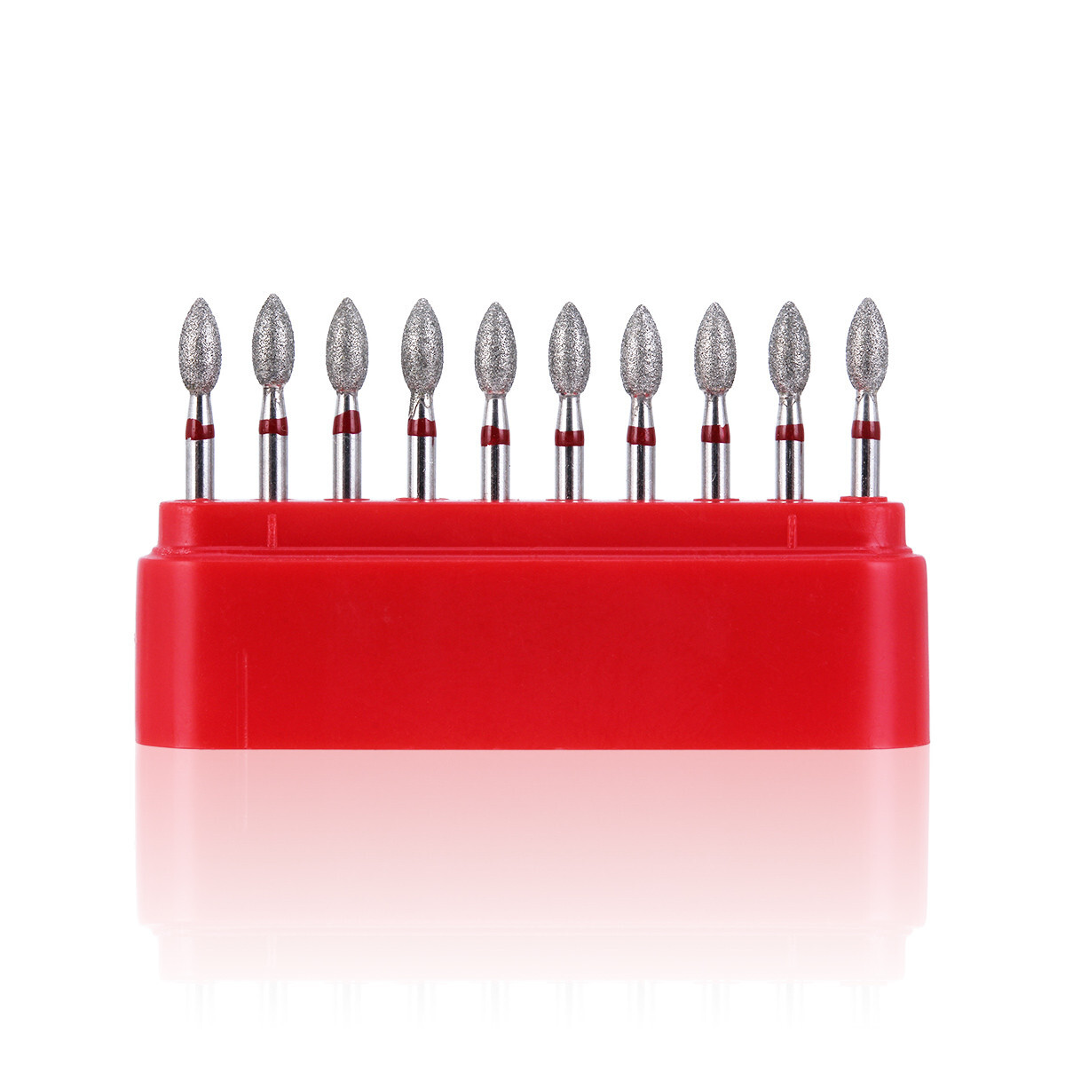 10Pcs Diamond Burs FOOTBALL #368-023F FINE RED DEFEND Friction Grip