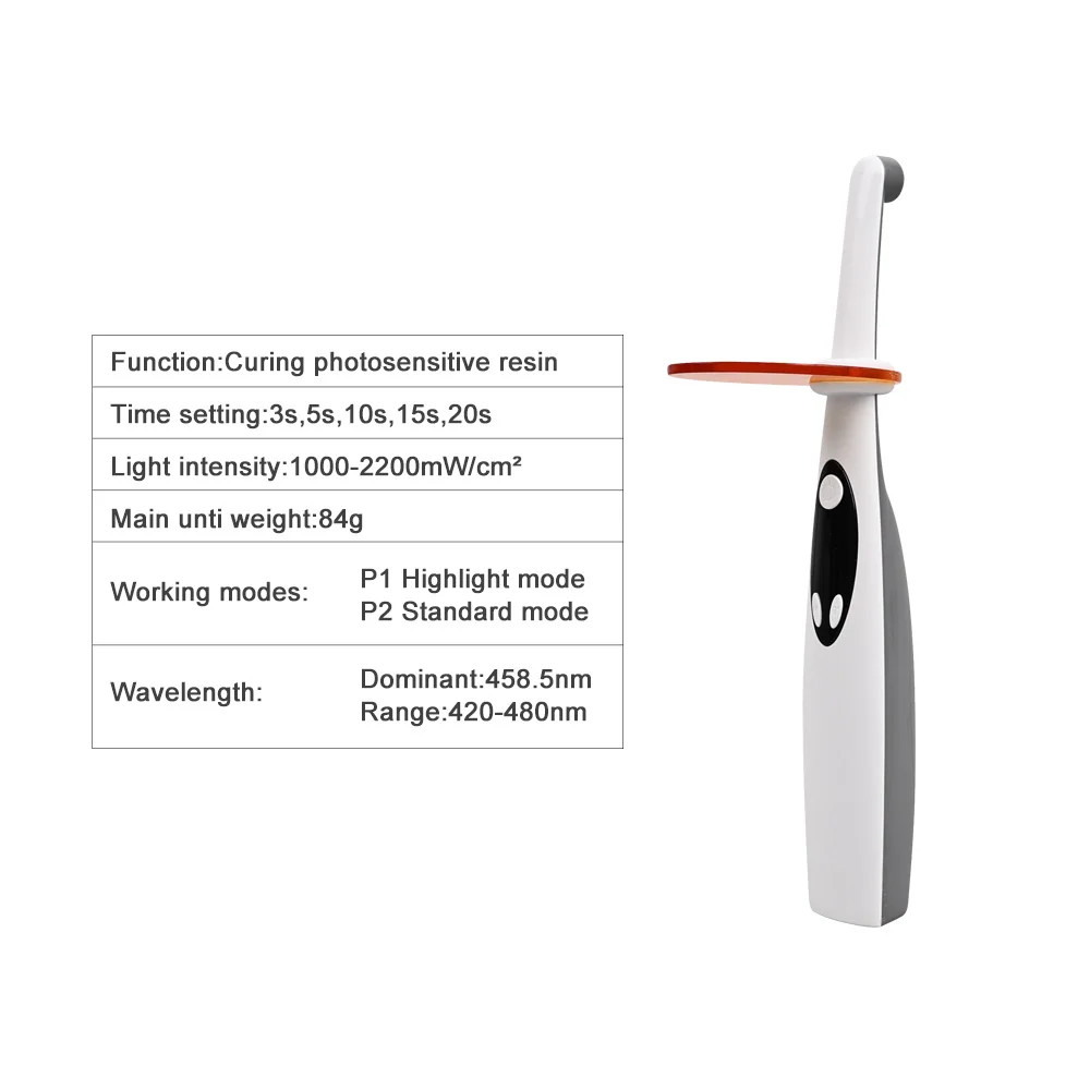 LED Wireless Curing Light Dental 1 Second Cure Lamp metal head 2500mW/c㎡ LV3 SA