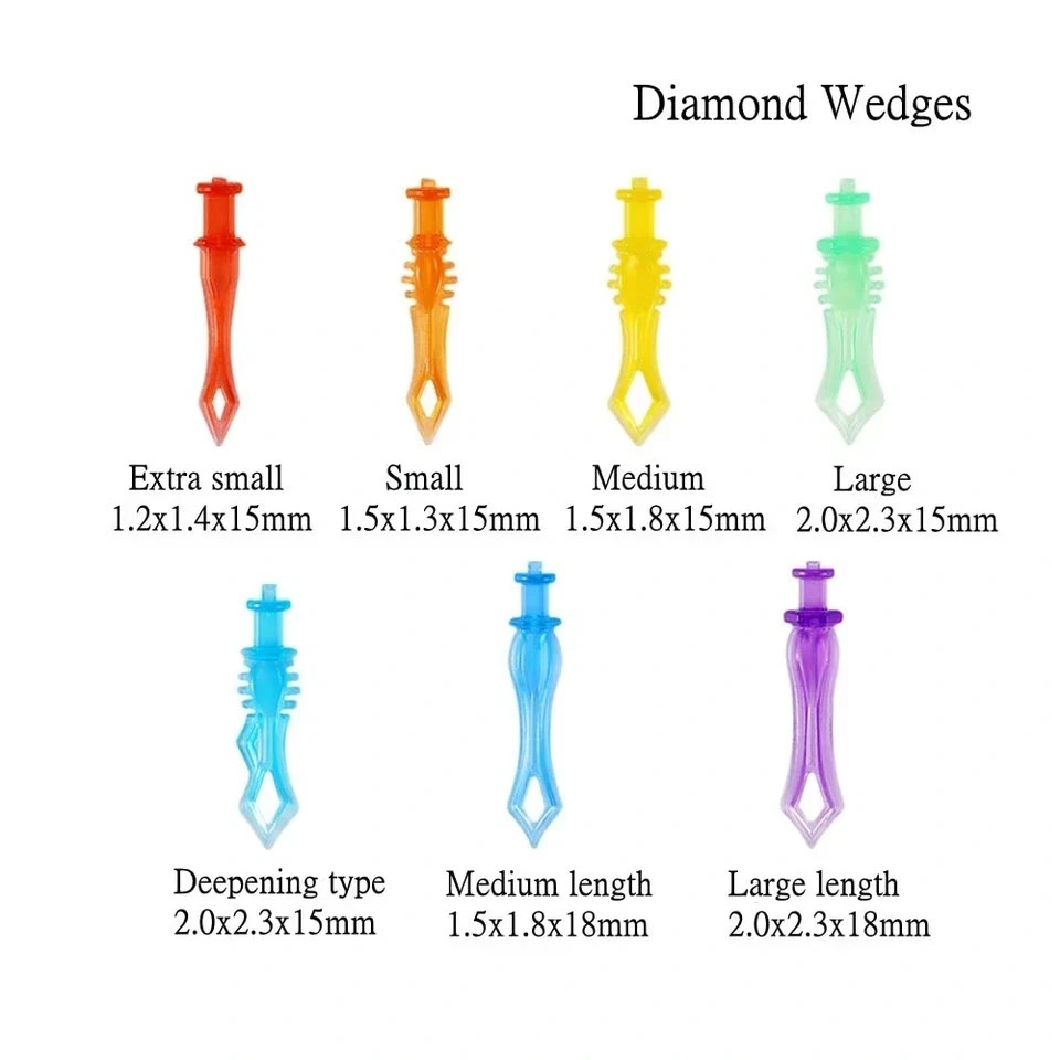 40Pcs/Box Dental Adaptive Interdental Disposable Plastic Teeth Gap Diamond Wedge