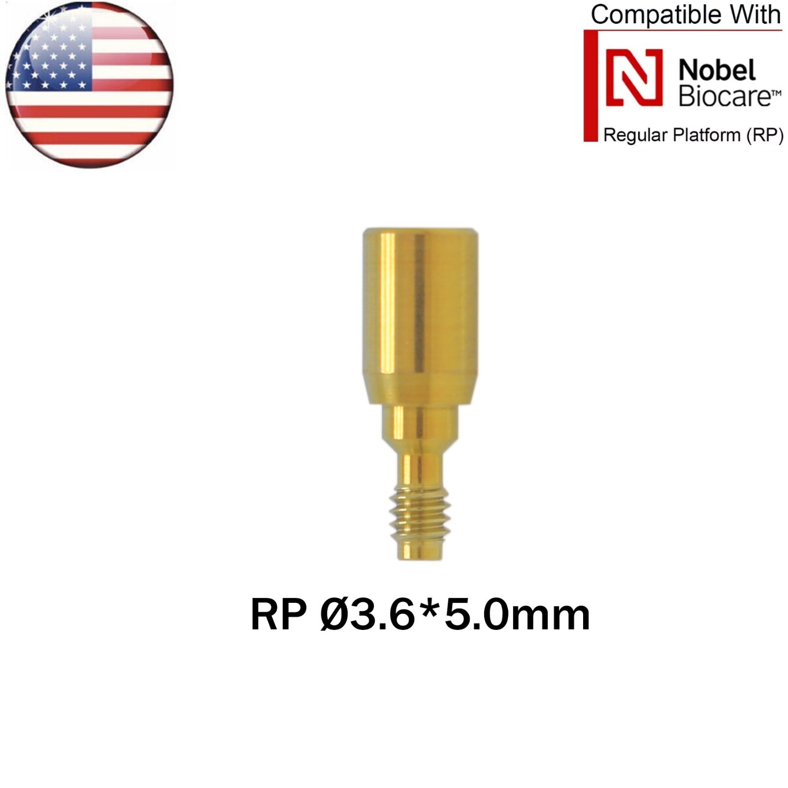 US Dental Healing Cap Abutment NP/RP Compatible with Nobel Active ∅3.6 ∅5.0 ∅6.0