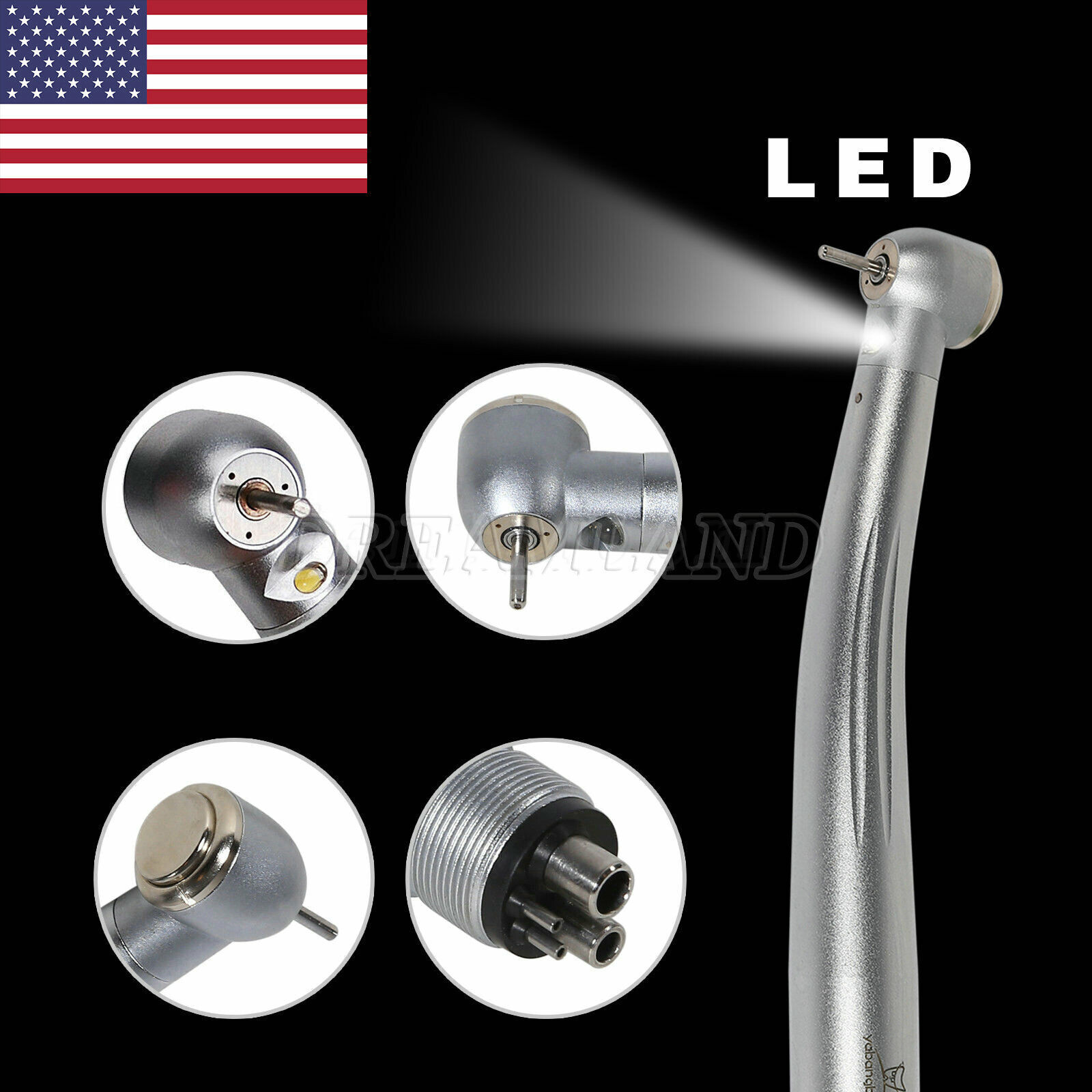 Dental LED E-generator Fiber Optic High Speed Handpiece 2Holes 4-Holes FDA