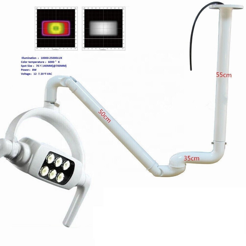 Ceiling-Mount Dental LED Light Oral Operatory Lights Shadowless Exam Lamp w/ Arm