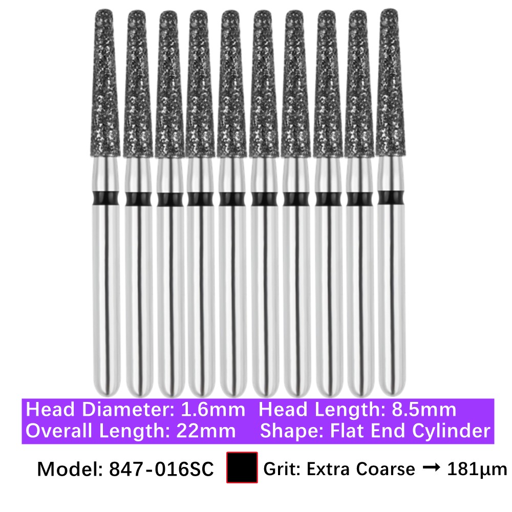 Vakker Dental Flat End Taper FG Diamond Bur 847-016SC Super Coarse 10/pk