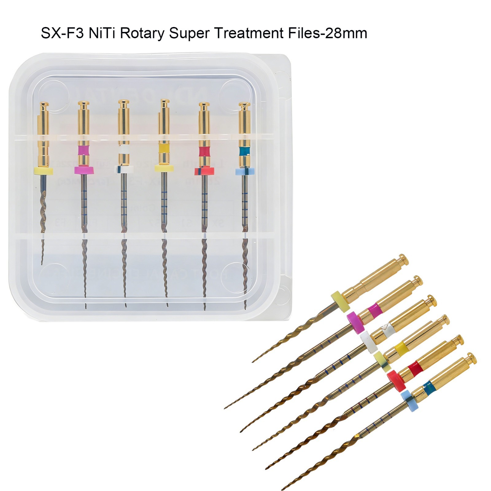 6Pcs Dental Endodontic Rotary File NITI Root Canal Treatment SX-F3 21/25/28/31MM