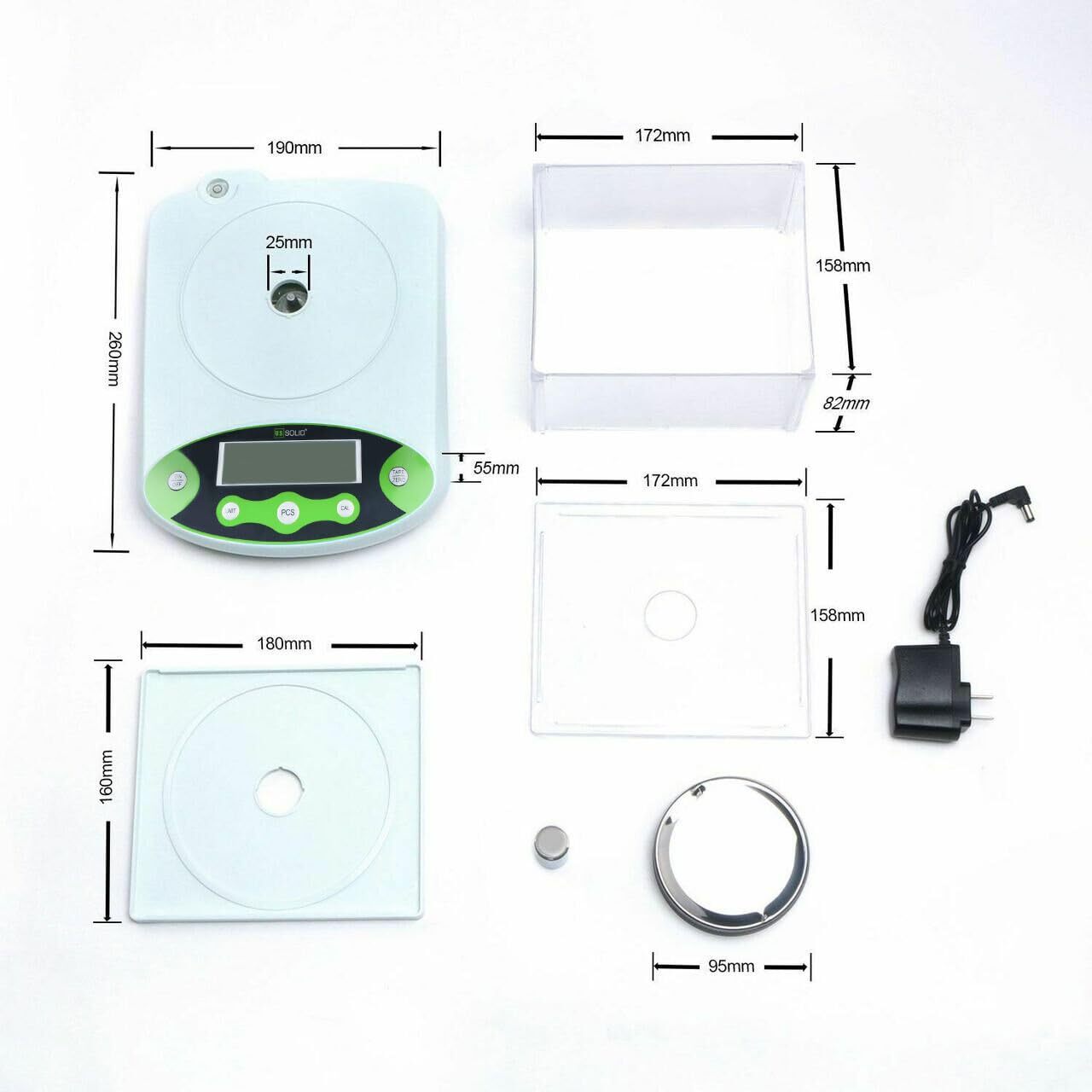 U.S. Solid 500gx0.001g Lab Analytical Balance 1mg Digital Precision Scale