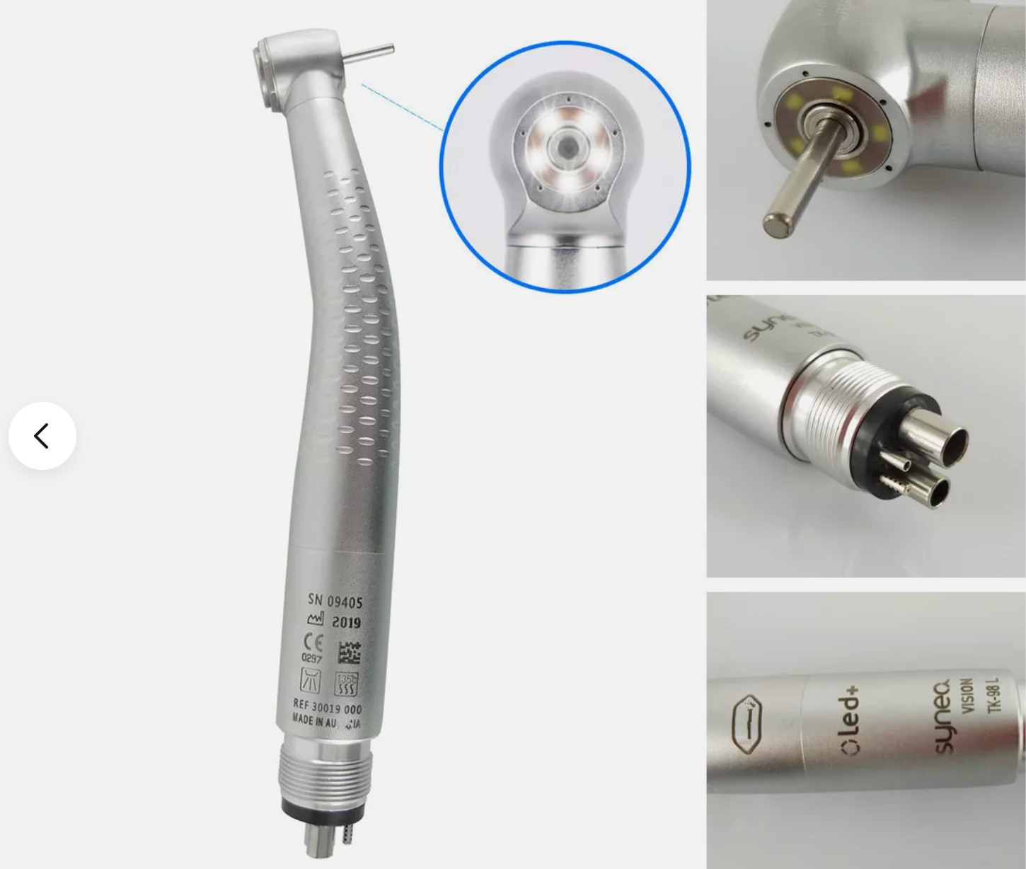 Dental High Speed Handpiece 5LED Shadowless 5Spray Air Turbine 4Holes TK-98L