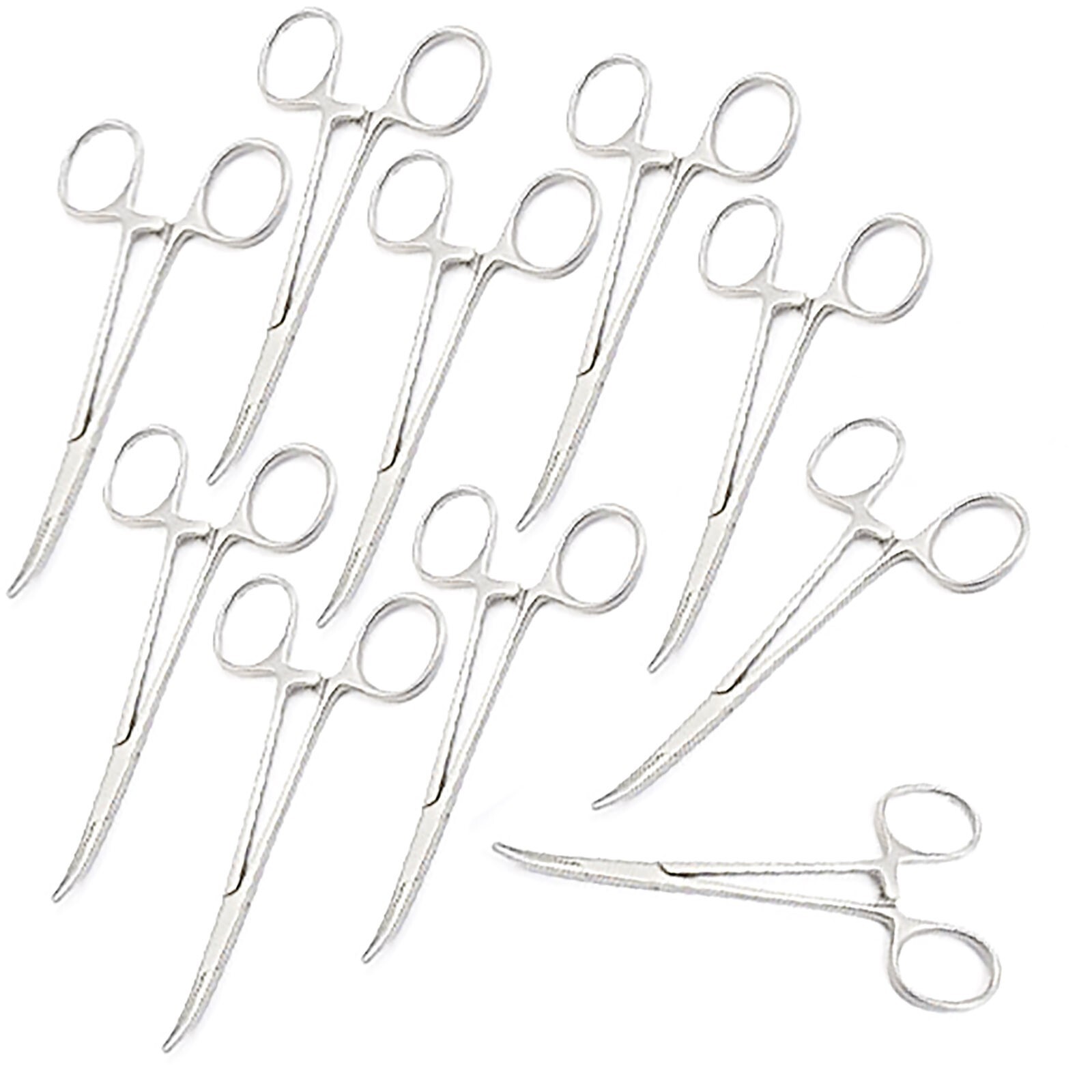 10 Pcs Mosquito Hemostat Locking Forceps 5″ Curved Stainless Steel