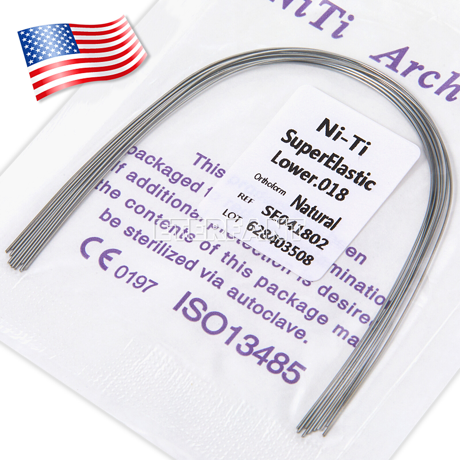 ETERFANT Dental Ortho Arch Elastic Wires NITI/Stainless Steel 10pcs/pack