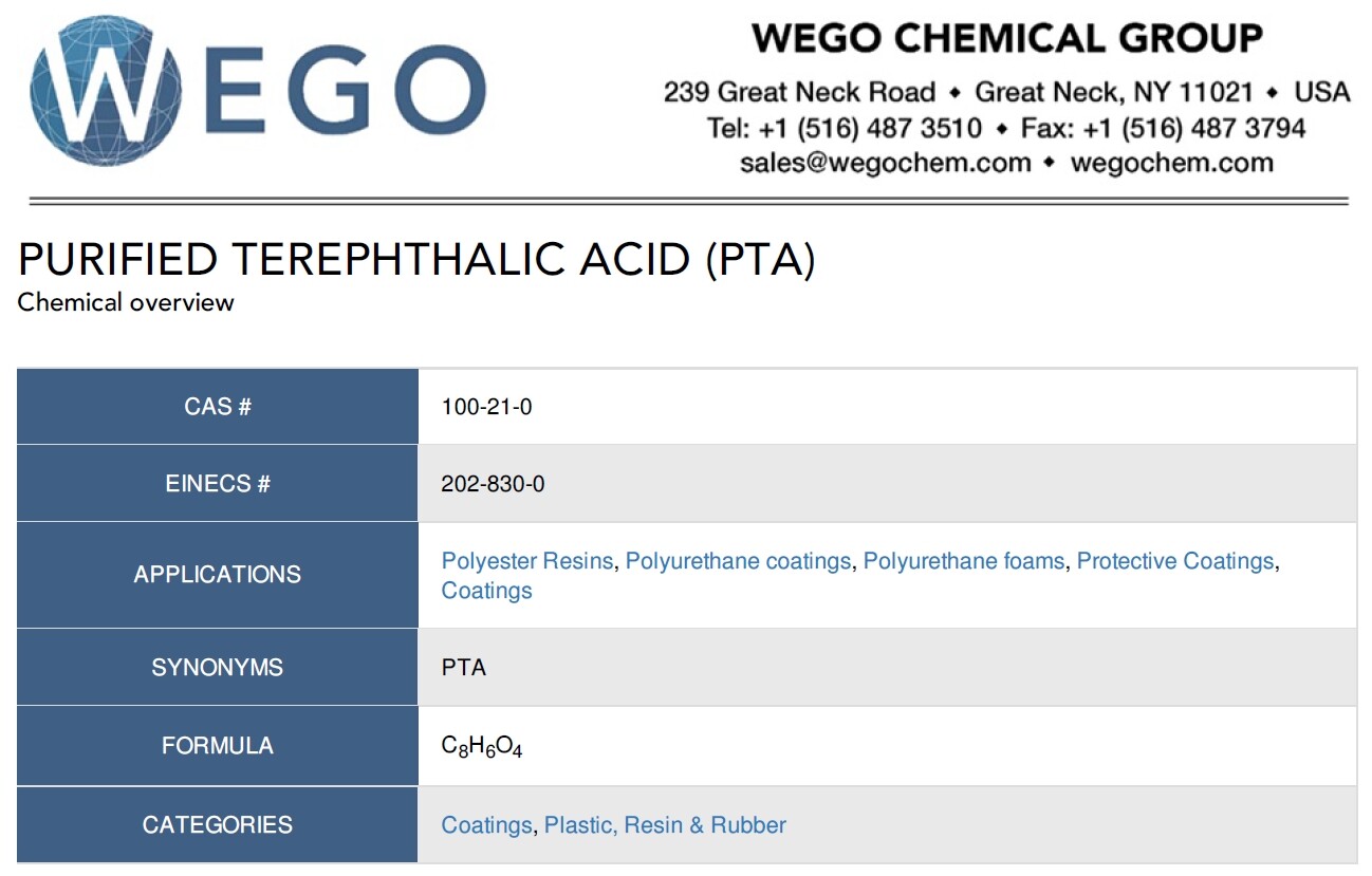 NEW 10 lbs Purified Terephthalic Acid PTA 4500g WEGO Chemical TPA TA 100-21-0