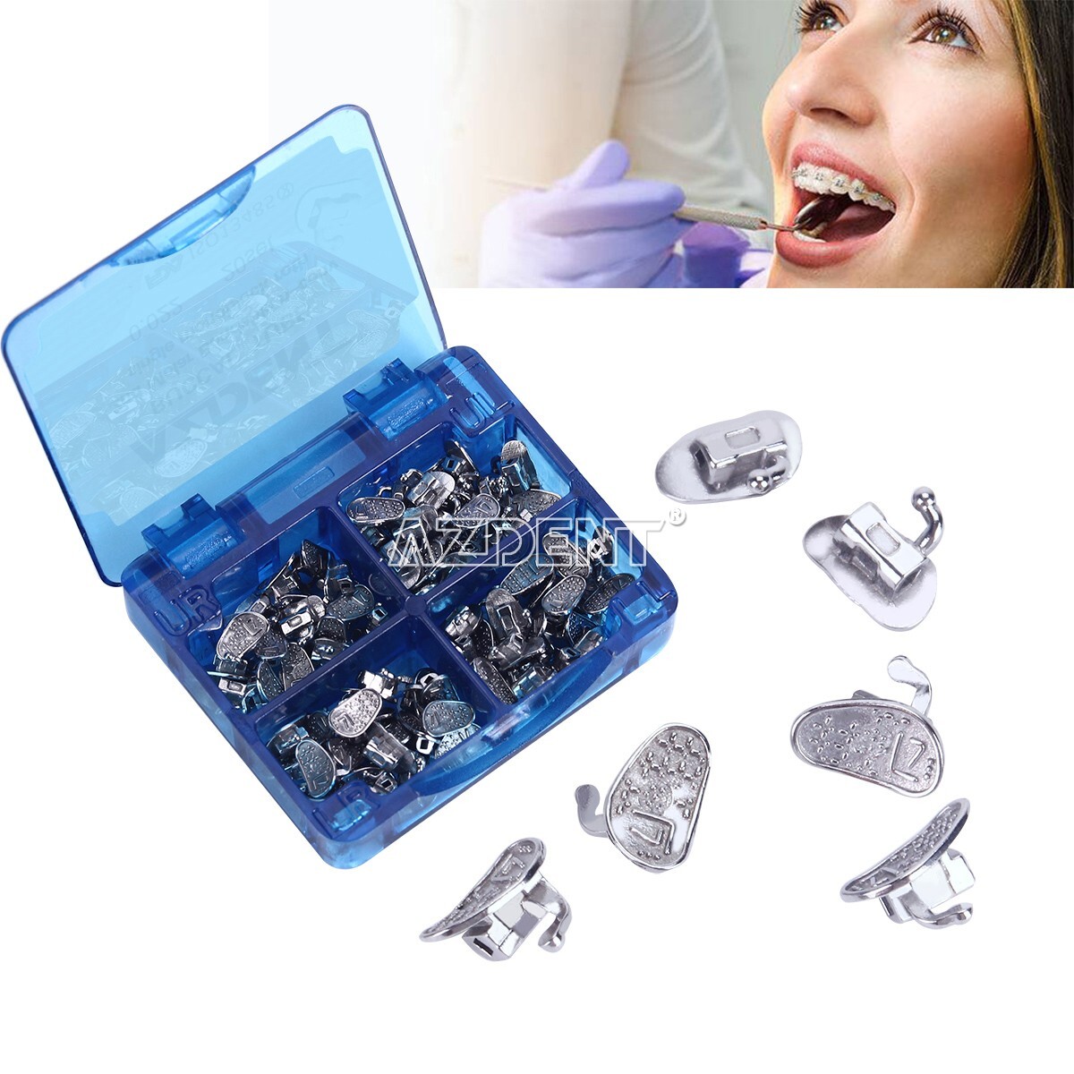 AZDENT Dental Ortho Buccal Tube 1st 2nd Molar Roth/MBT 022 018 Bondable Non-Conv