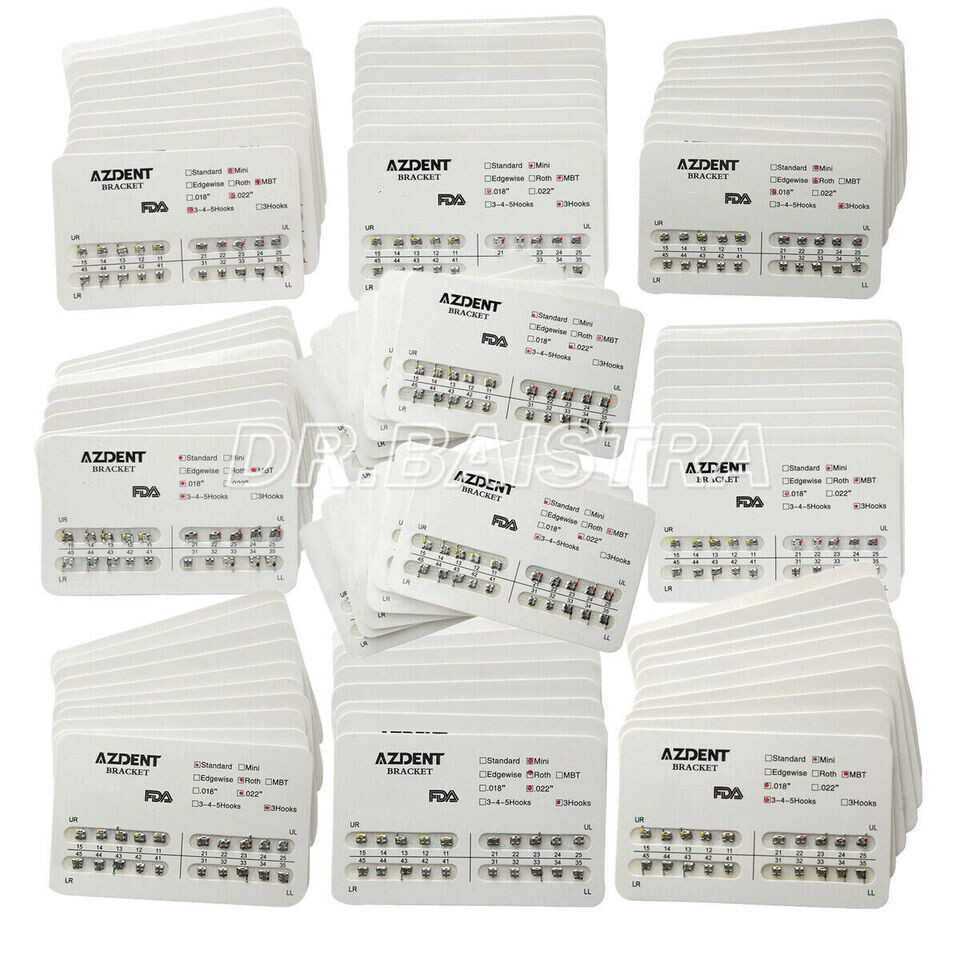 AZDENT Dental Orthodontic Brackets Brace Mini Standard Edgewise Roth MBT 018 022