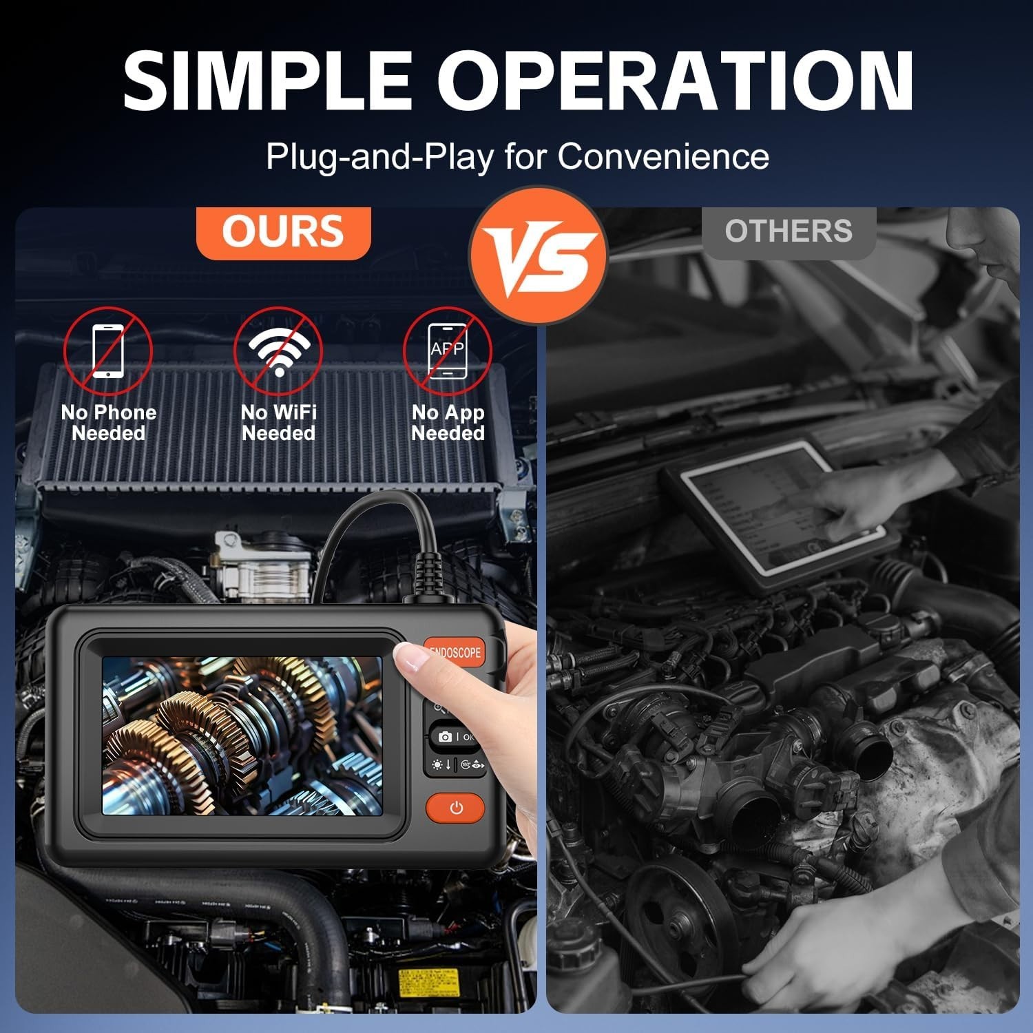 All-In-One Borescope Camera for DIY & Professional Use – Waterproof & Versatile