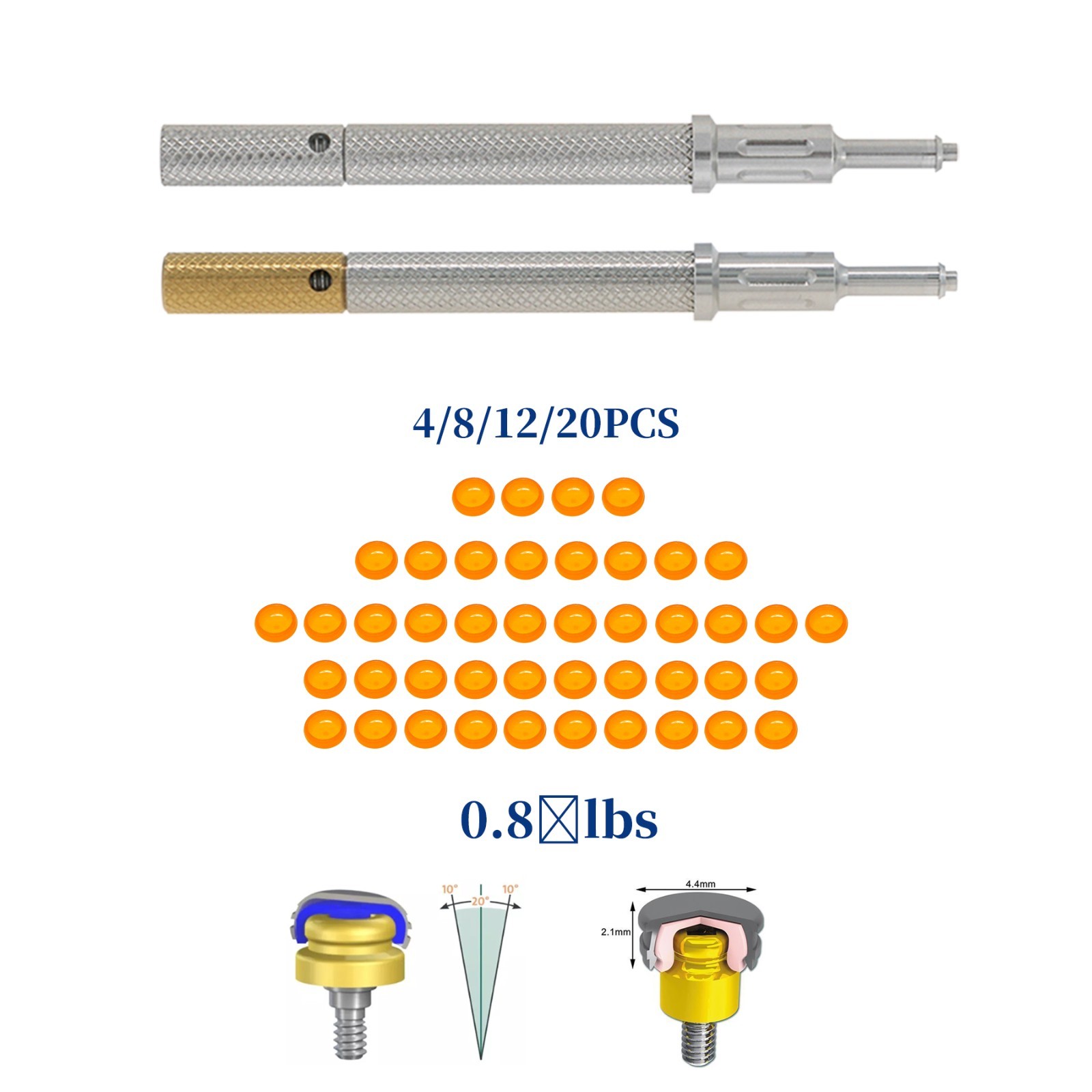 US Overdenture Retention Male Processing Cap For Locator Abutment System Inserts